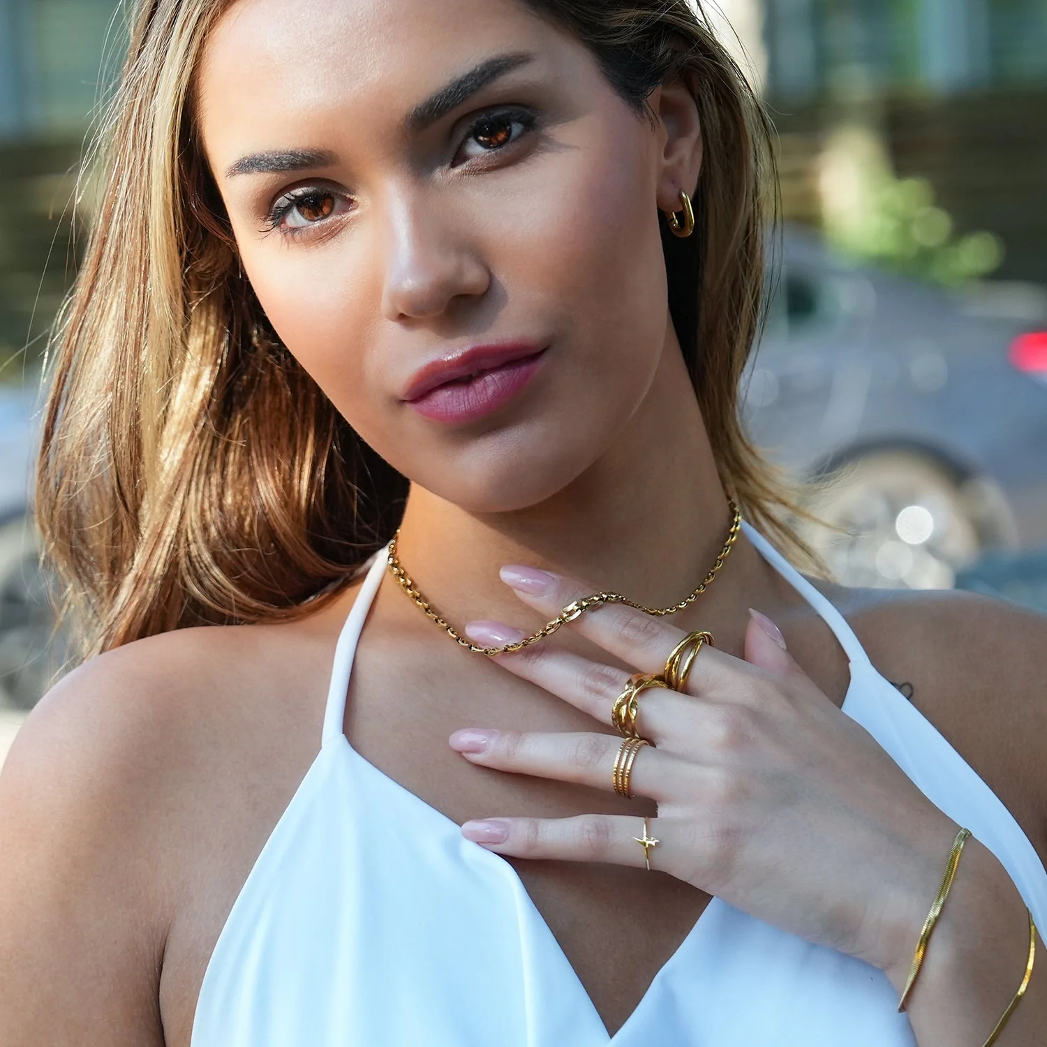 Style KOVVUR: Retro Twin Chain Necklace in Gold - Image 10