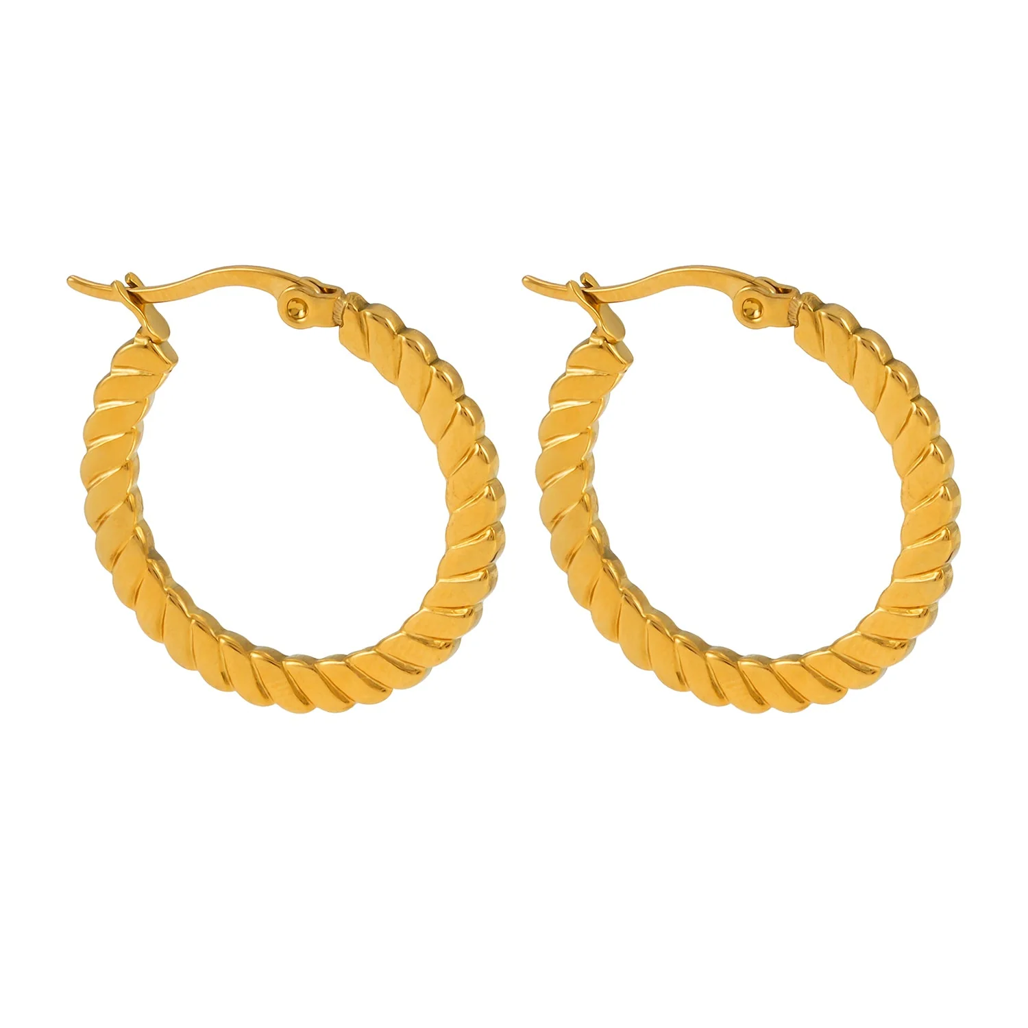 Style ORTANA: Sculptured Pattern Hoop Earrings - Image 2