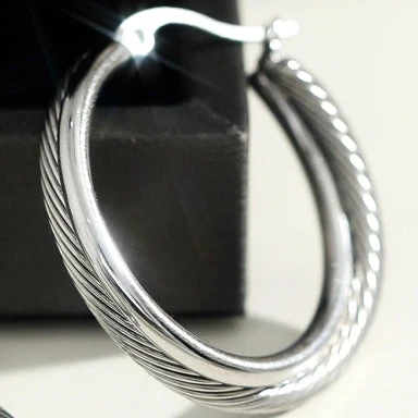 Style SAJAN: Double Hoop Silver Earrings - Image 10