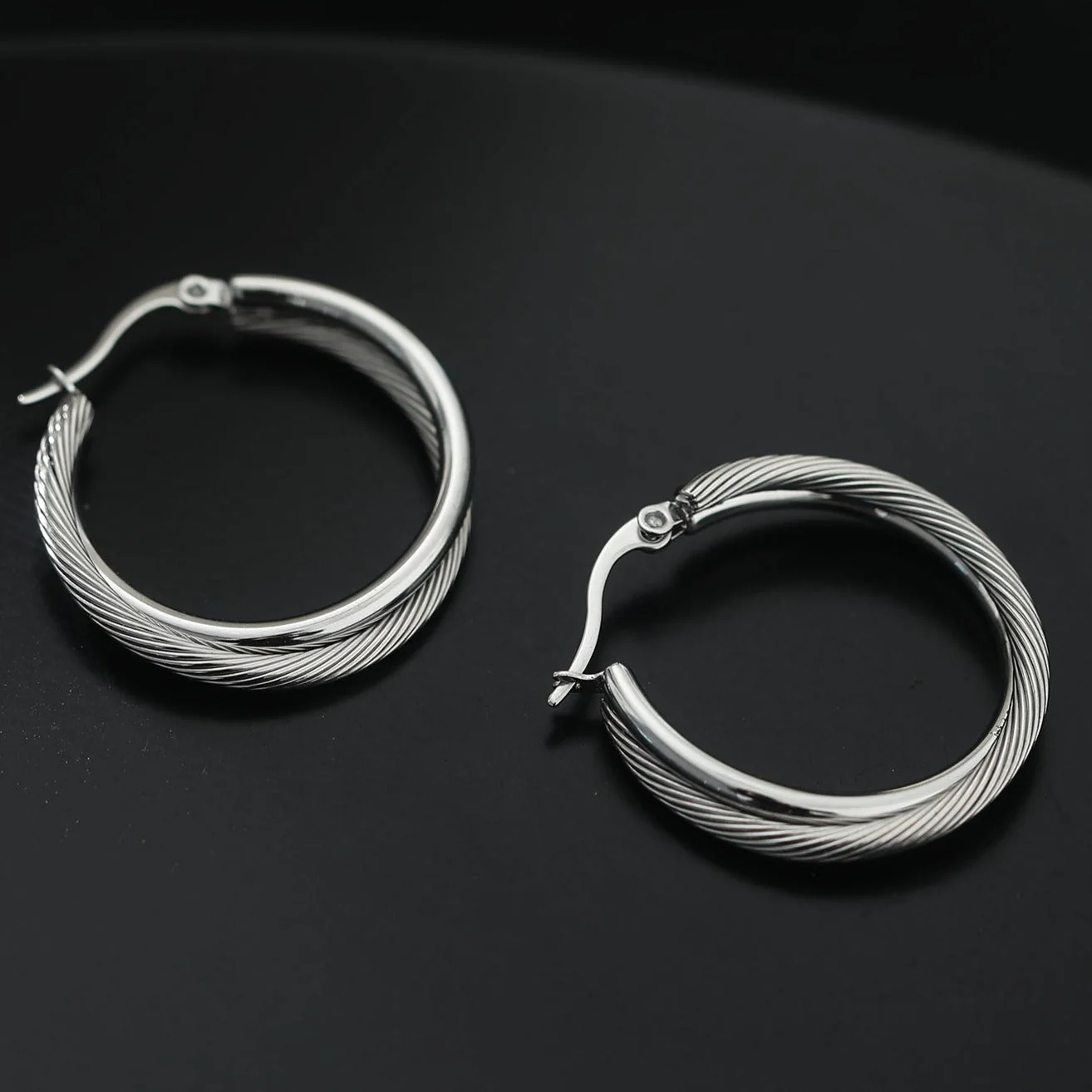 Style SAJAN: Double Hoop Silver Earrings - Image 2