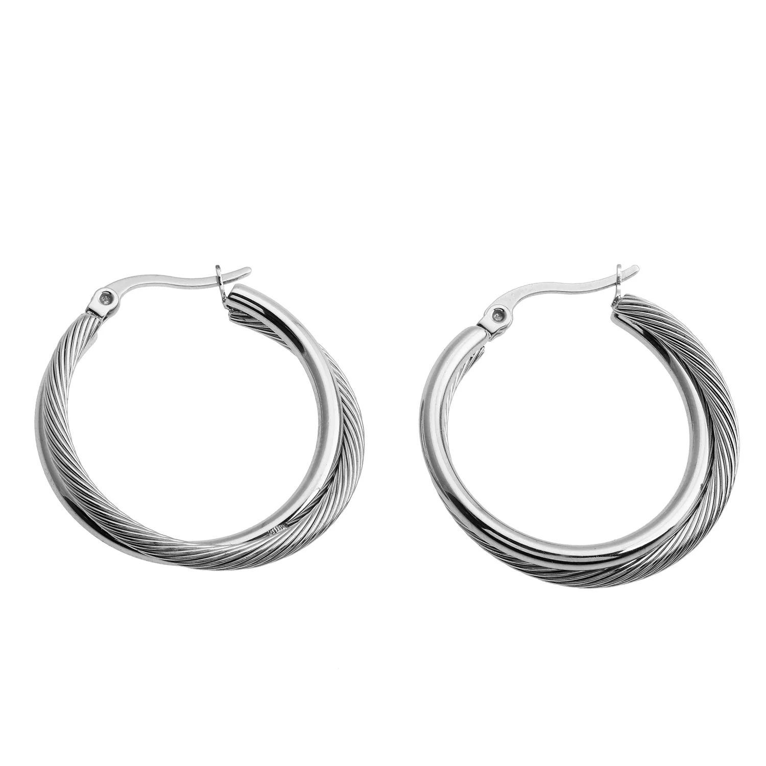 Style SAJAN: Double Hoop Silver Earrings - Image 3