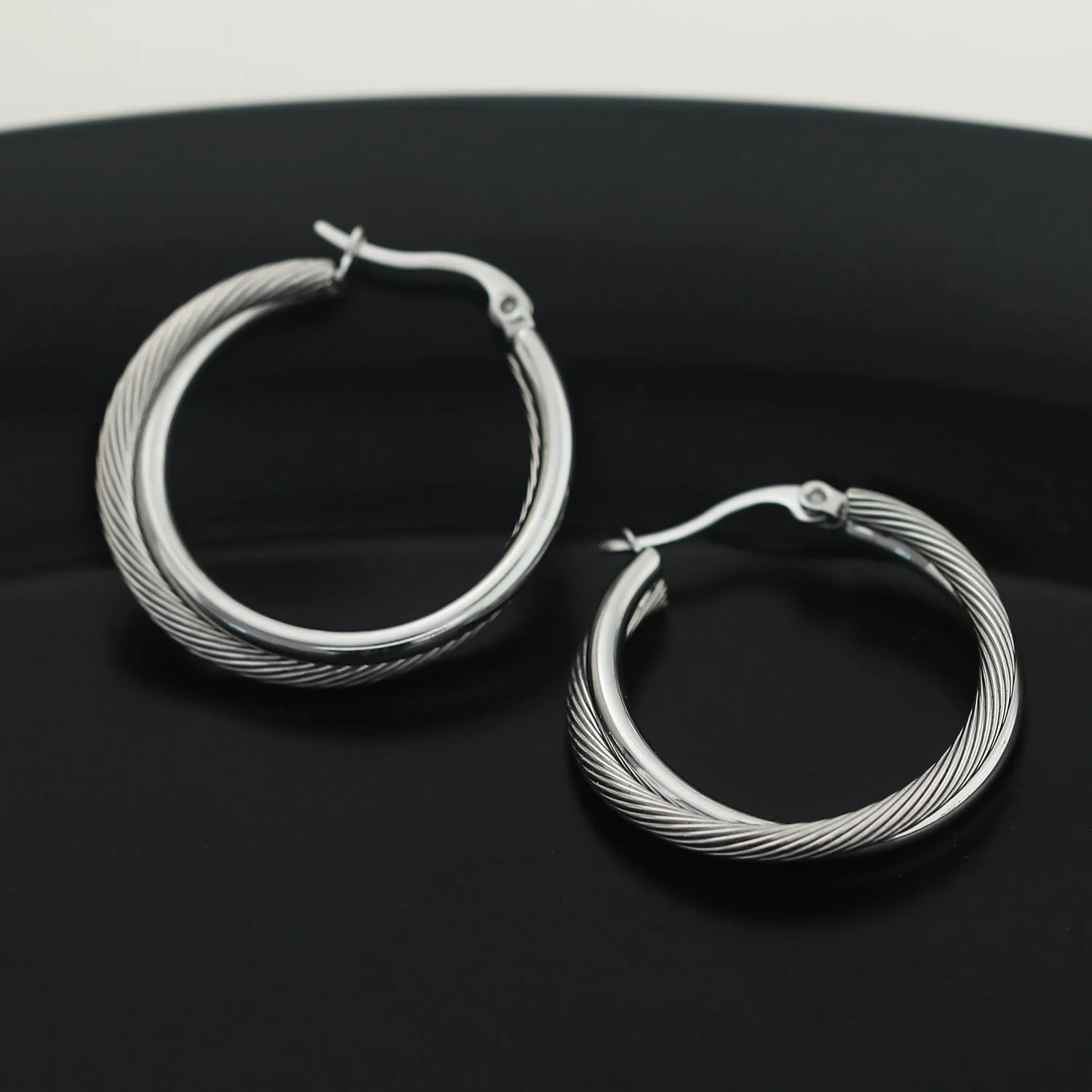 Style SAJAN: Double Hoop Silver Earrings - Image 5