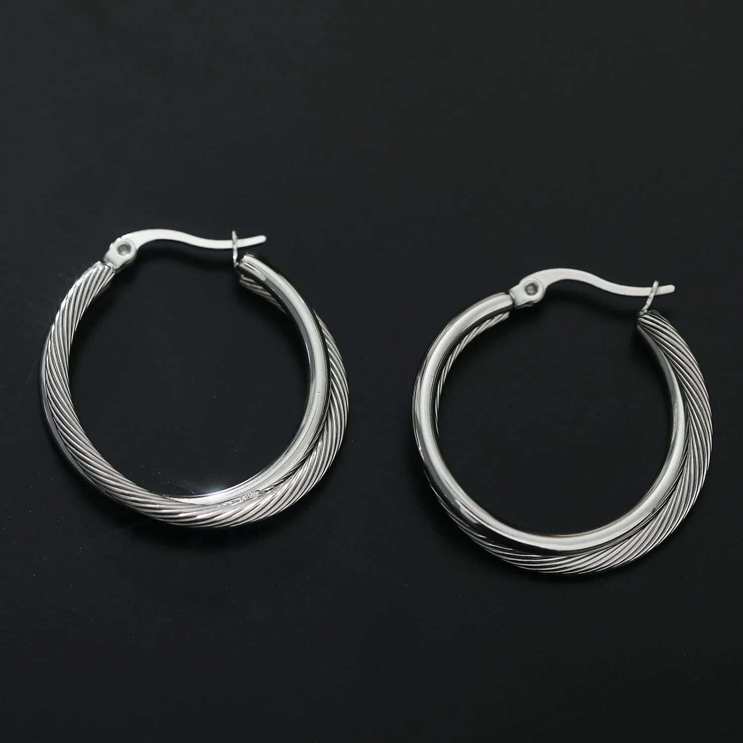Style SAJAN: Double Hoop Silver Earrings - Image 6