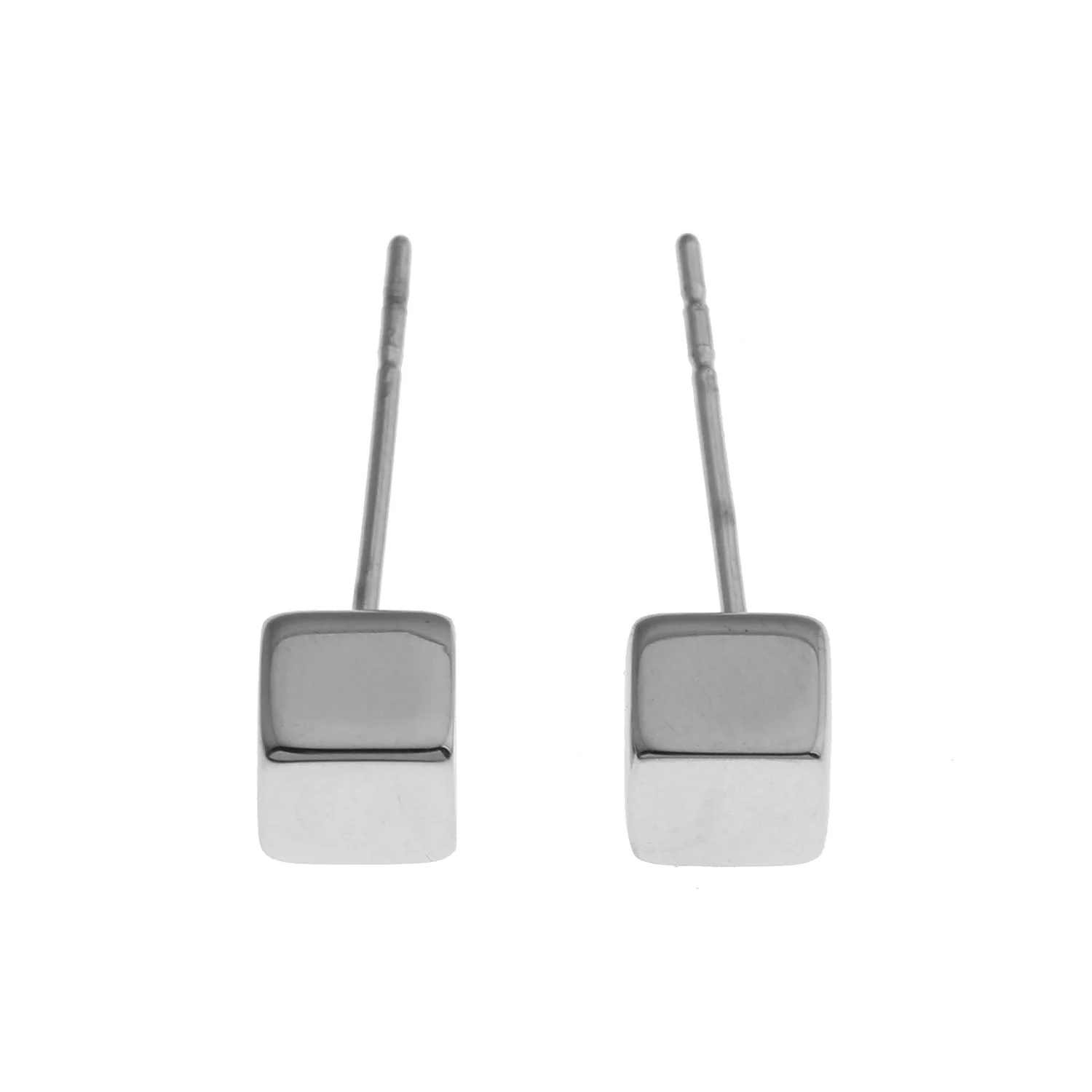 Style SYNNE: Square Bead Minimalist Stud Earrings in Gold & Silver - Image 4