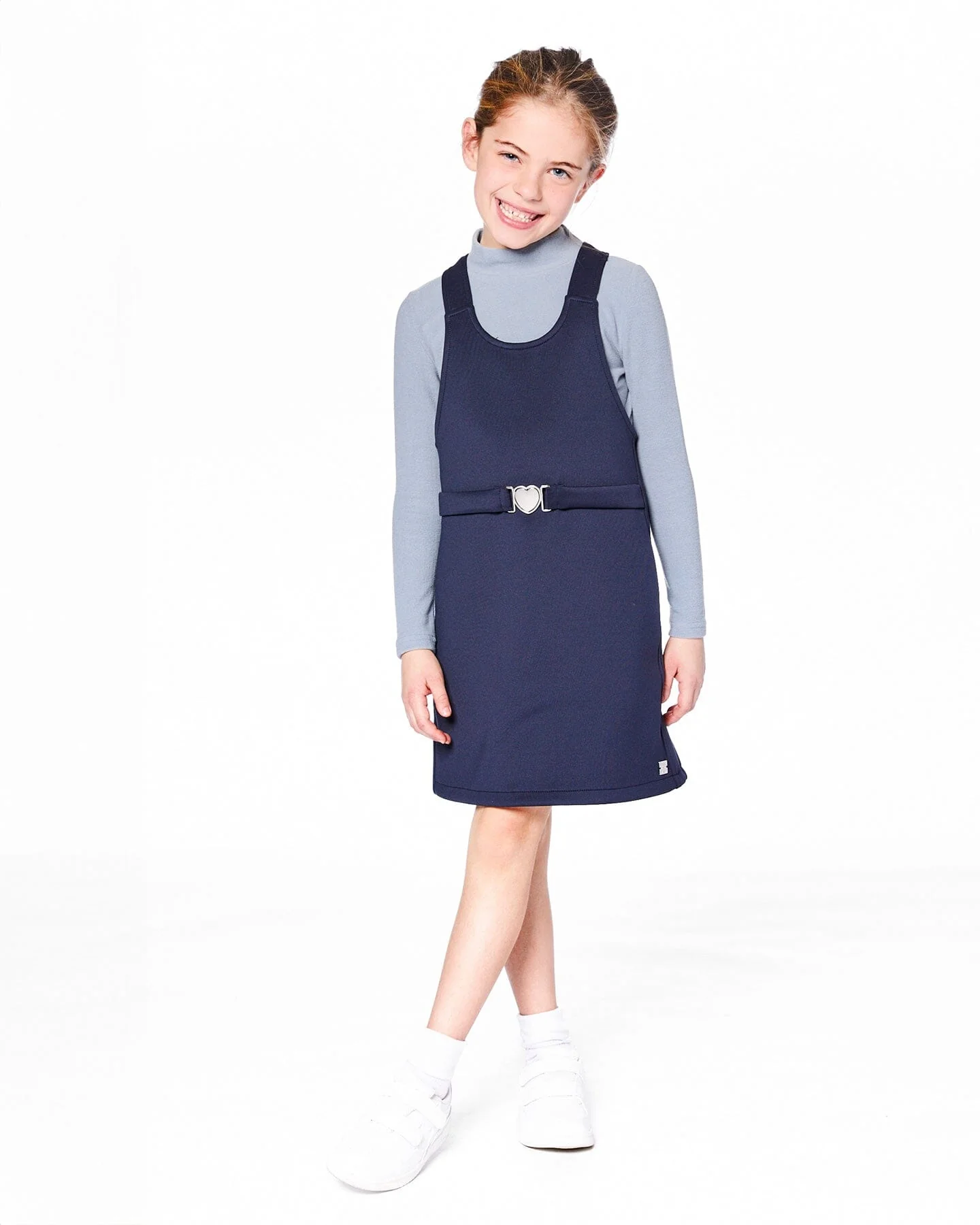 Super Soft Ribbed Mock Neck Top Blue Gray - Image 2