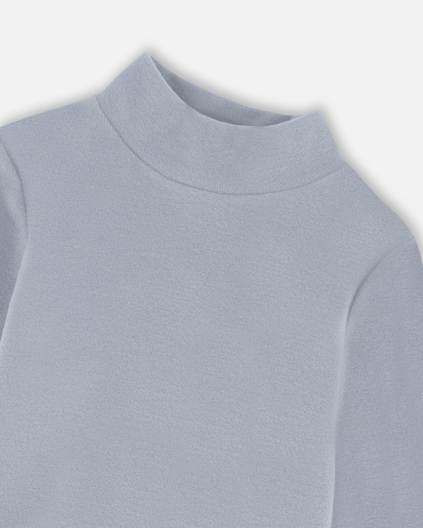 Super Soft Ribbed Mock Neck Top Blue Gray - Image 4