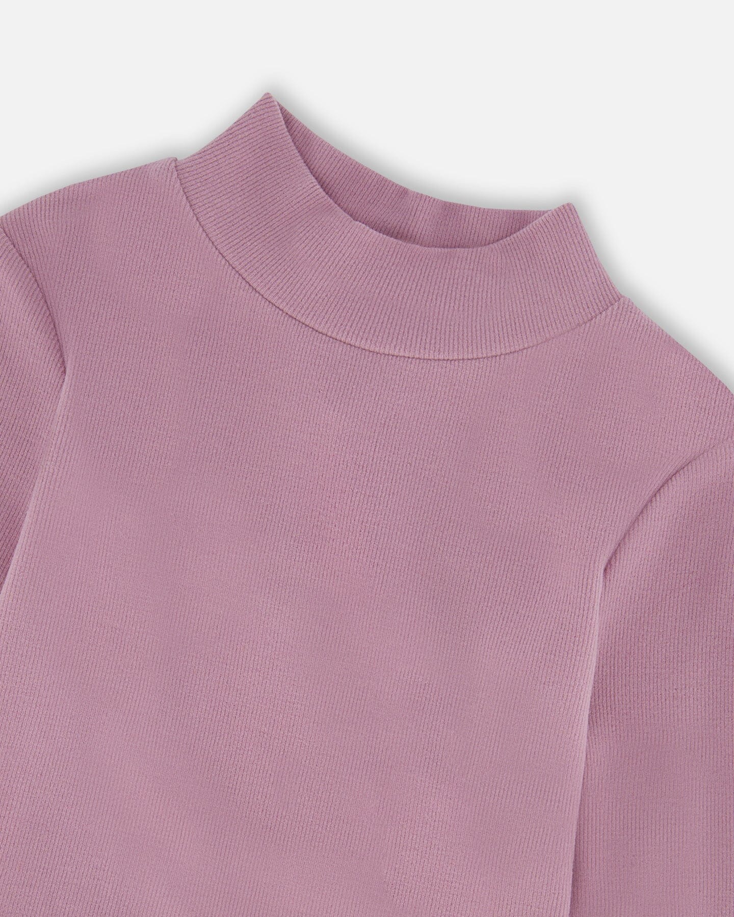 Super Soft Ribbed Mock Neck Top Purple Gray - Image 3