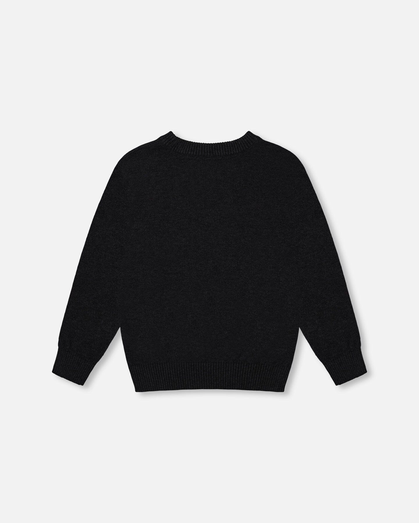 Sweater With Deer Flocking Dark Gray - Image 4