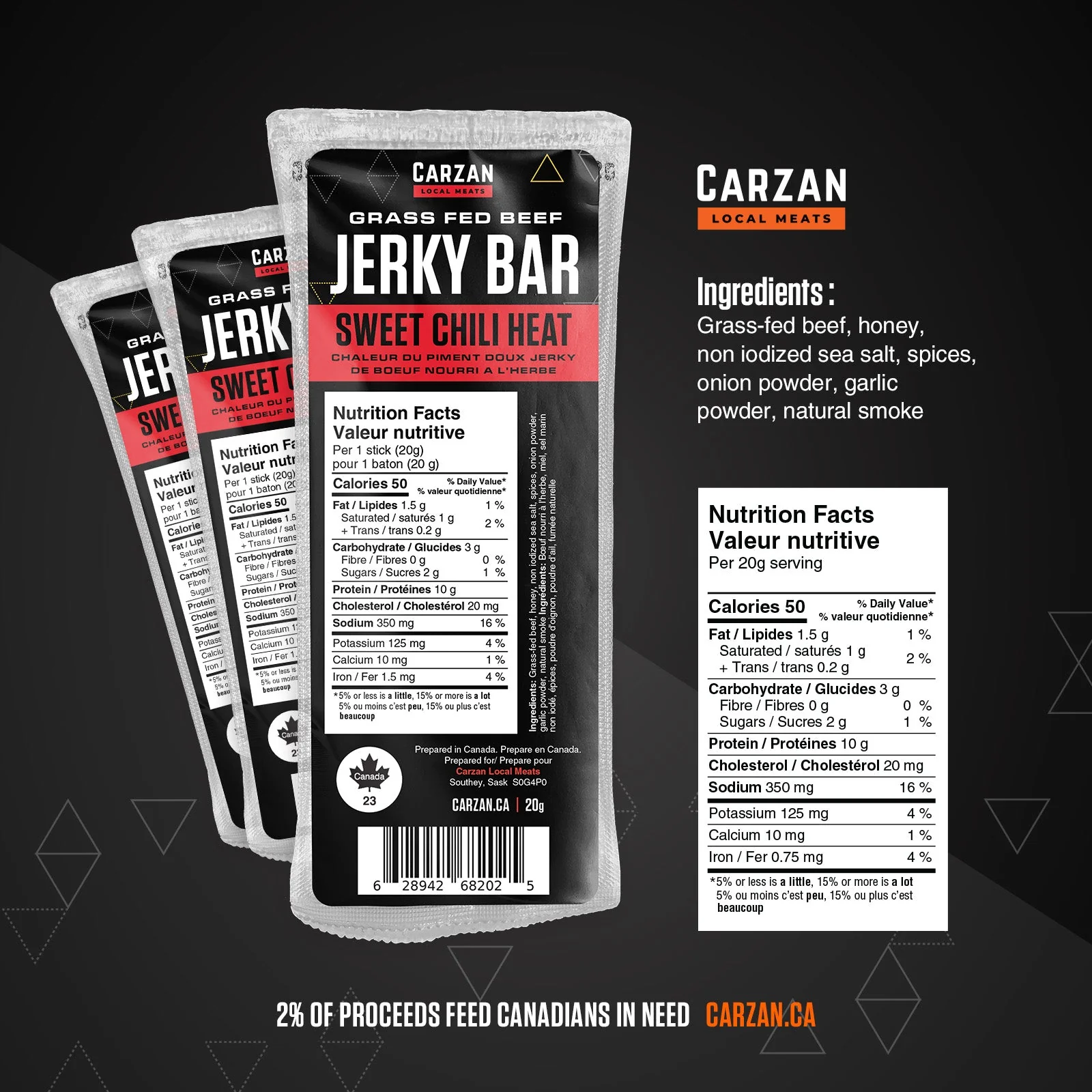 Sweet Chili Heat Grass-Fed Beef Jerky Bars - Image 3