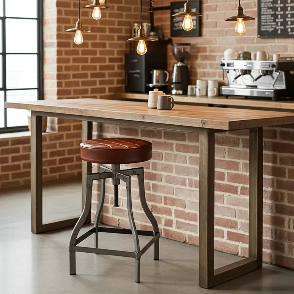 Tabouret de comptoir en cuir - Image 10
