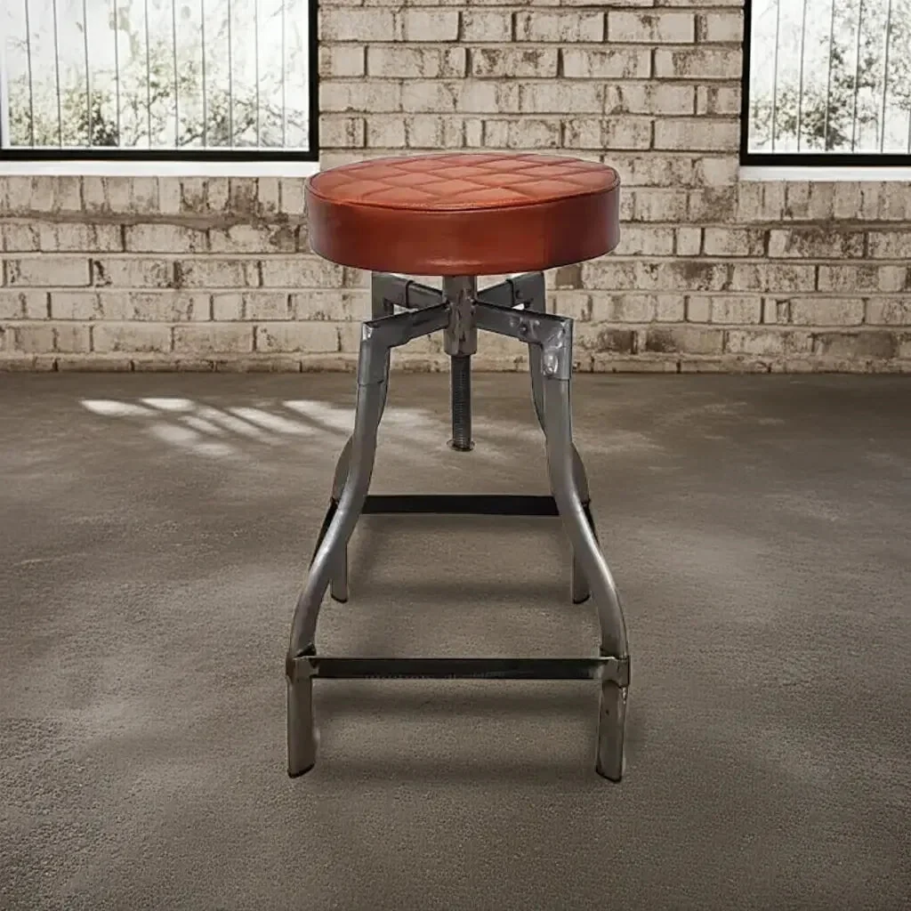 Tabouret de comptoir en cuir - Image 3