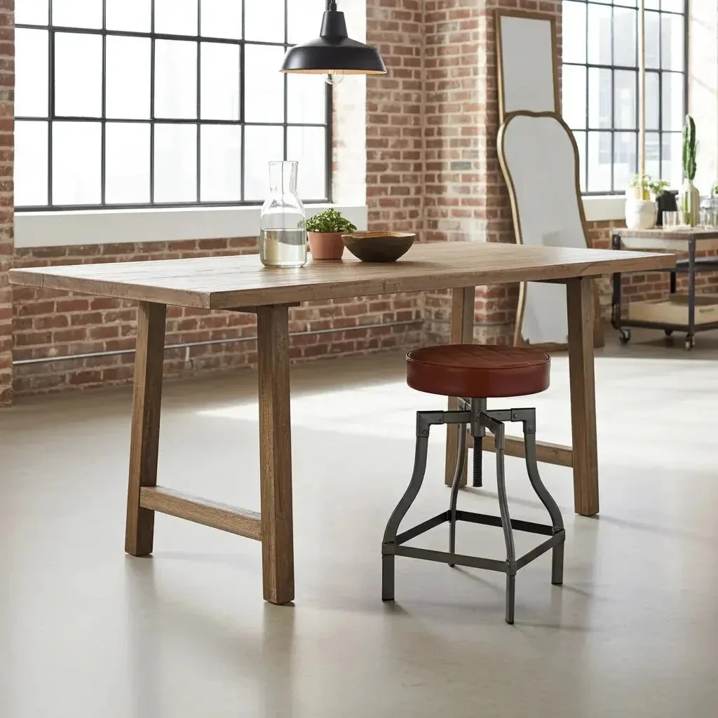 Tabouret de comptoir en cuir - Image 4