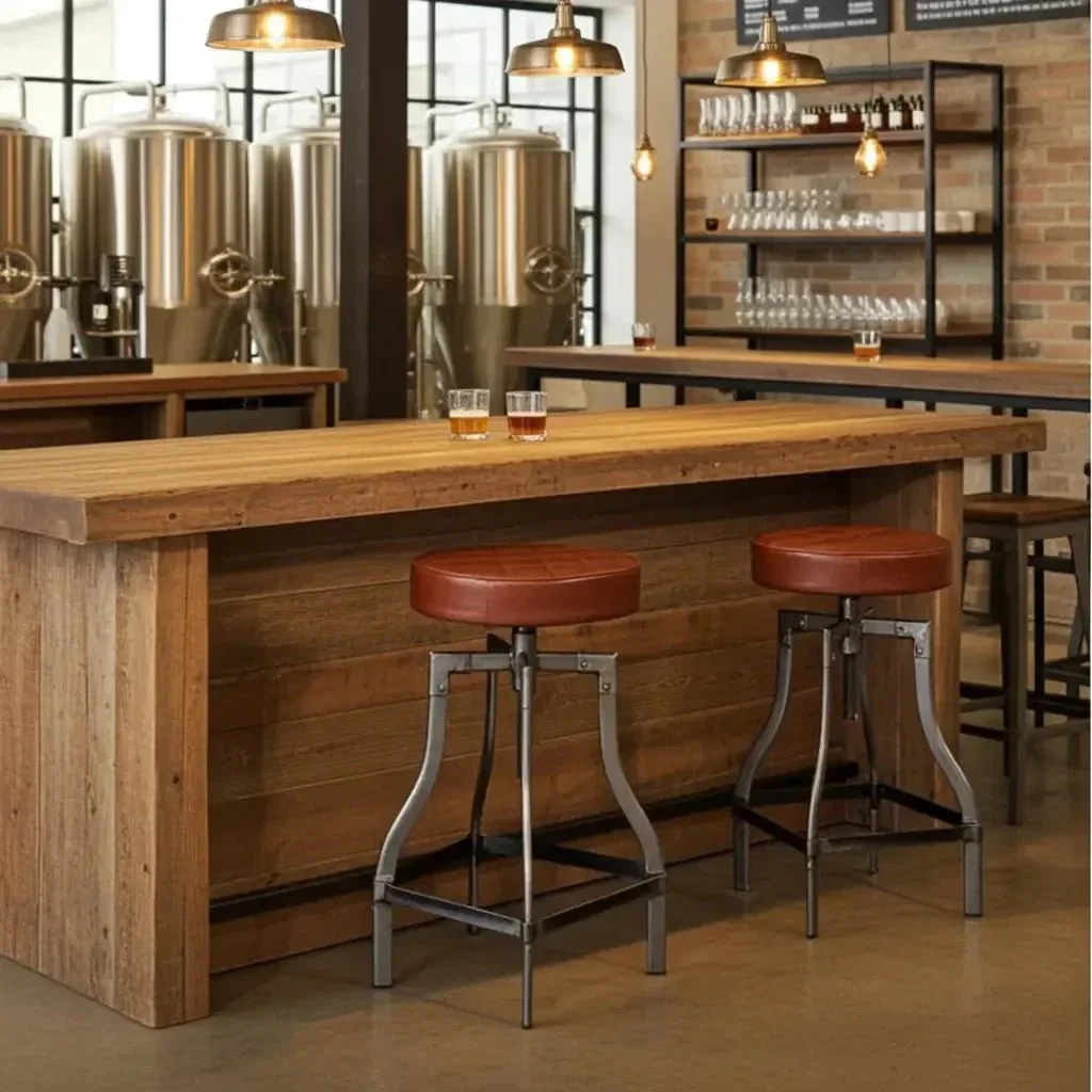 Tabouret de comptoir en cuir - Image 9