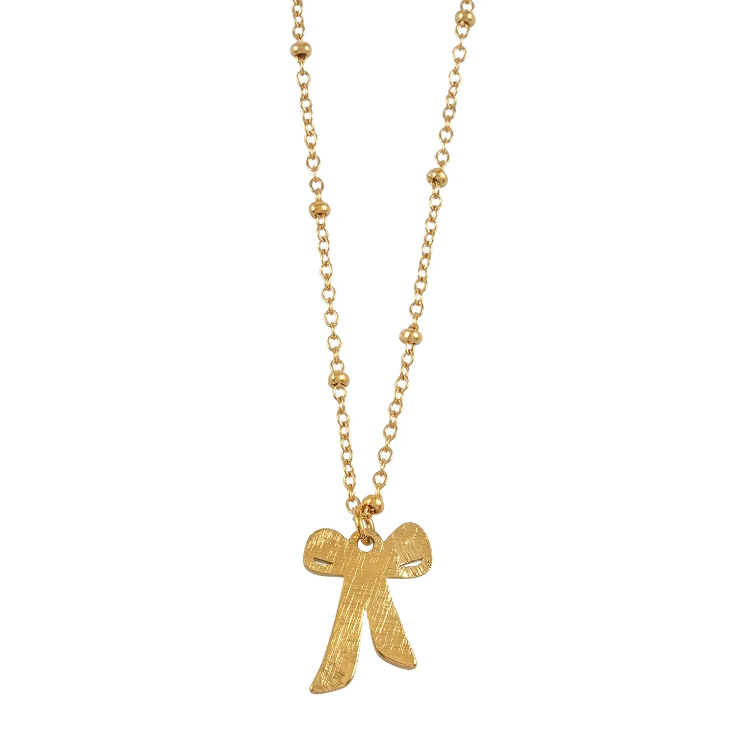 TALIANA Gold: Dainty Beaded Chain Necklace with Bow Pendant & Solitaire Zirconia – Elegant Everyday Jewelry - Image 7