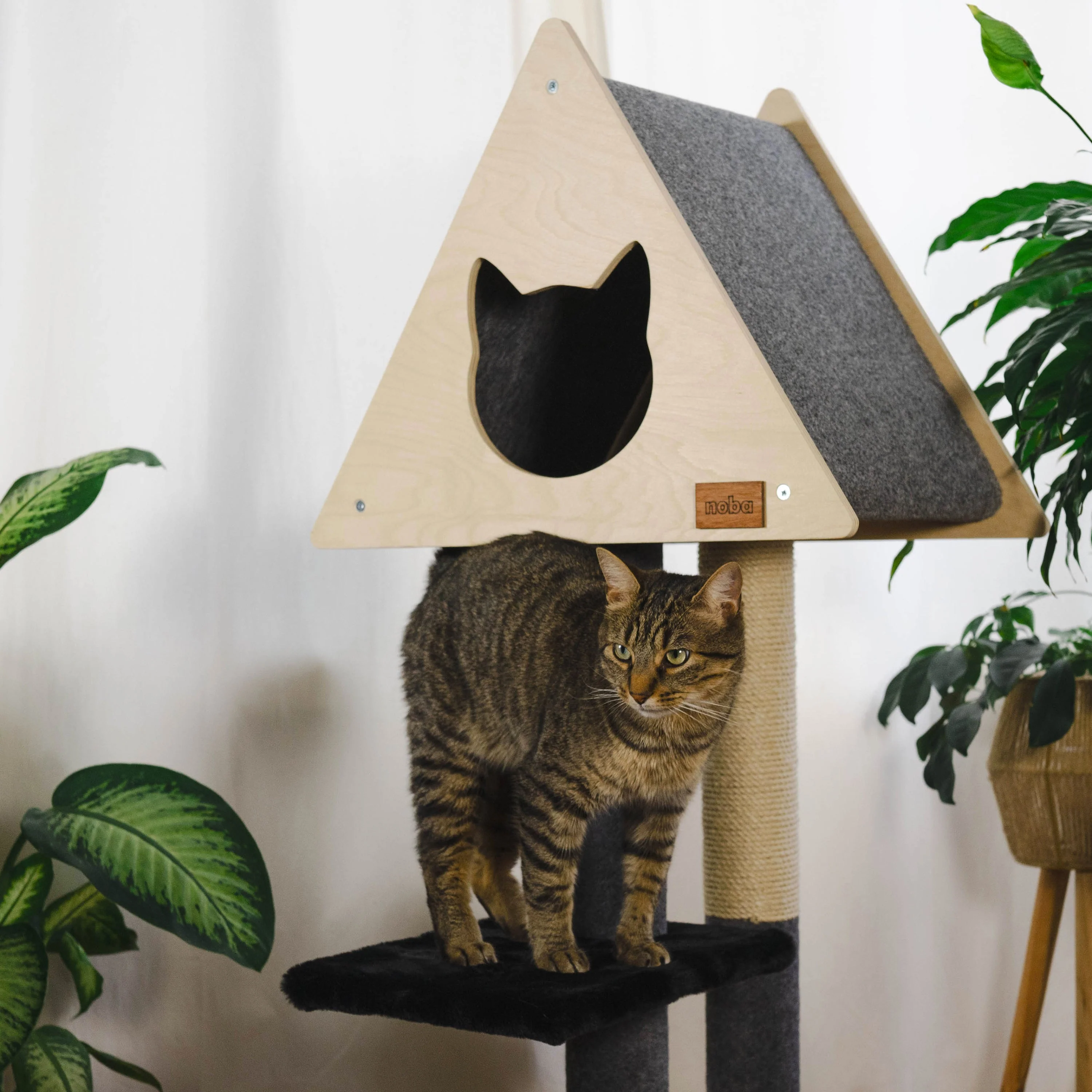 Teepee Hideout - Deluxe 2-Level Cat Tree - Image 9
