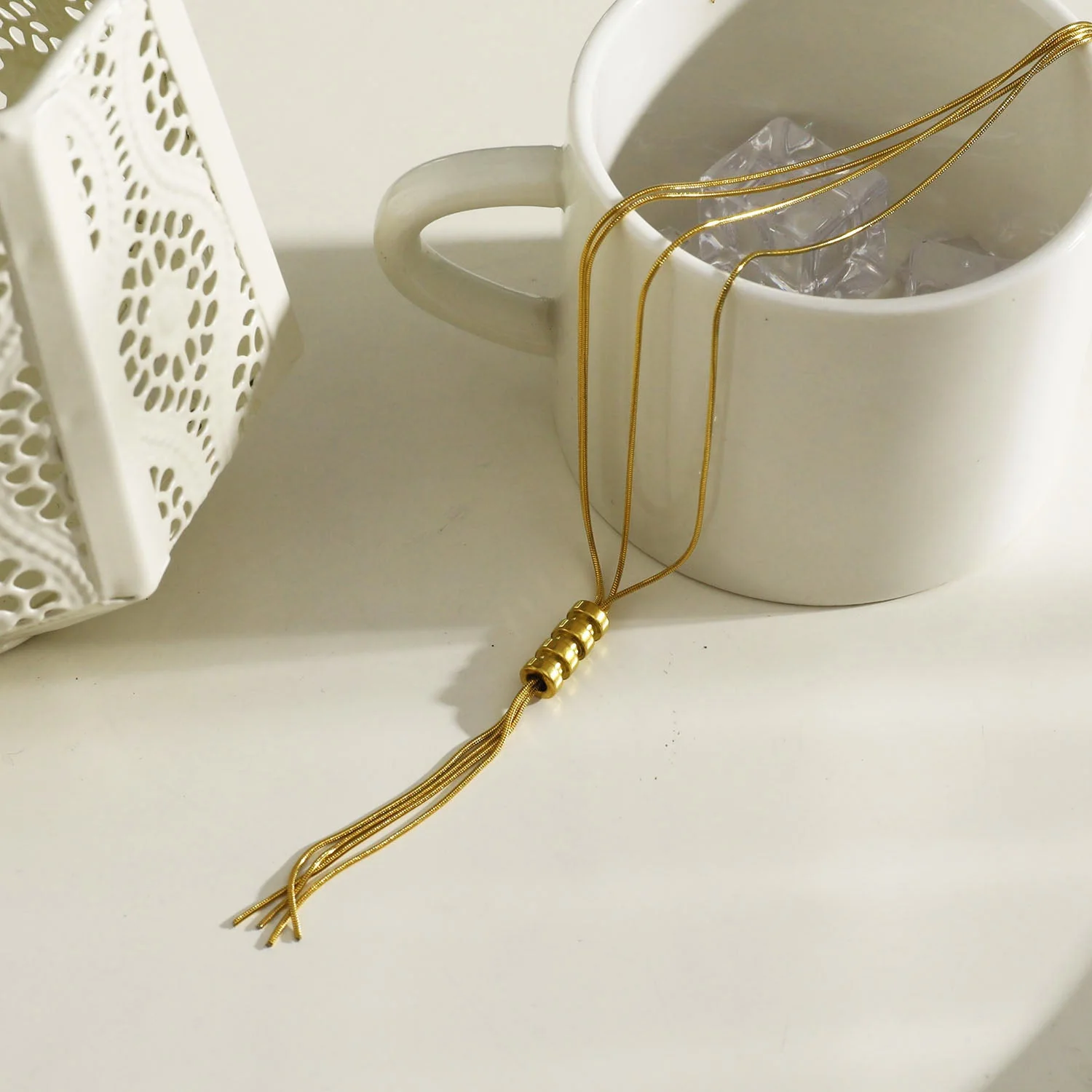 TELMA: Lariat Style Multi Stranded Necklace. - Image 4