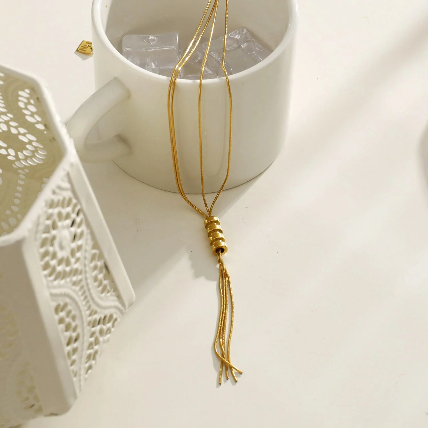 TELMA: Lariat Style Multi Stranded Necklace. - Image 6