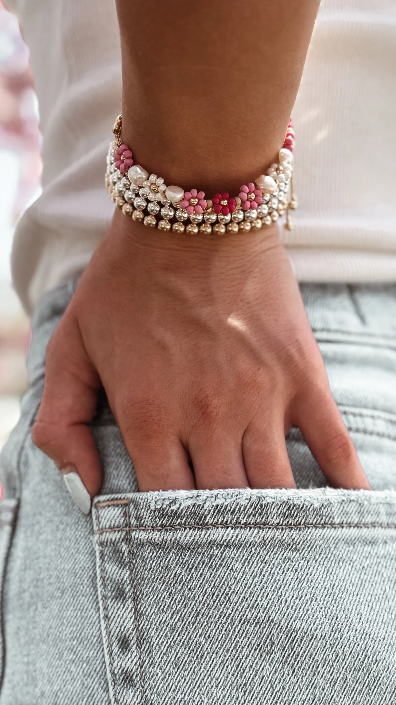 The Daisy Bracelet & Anklet in Frosé - Image 2