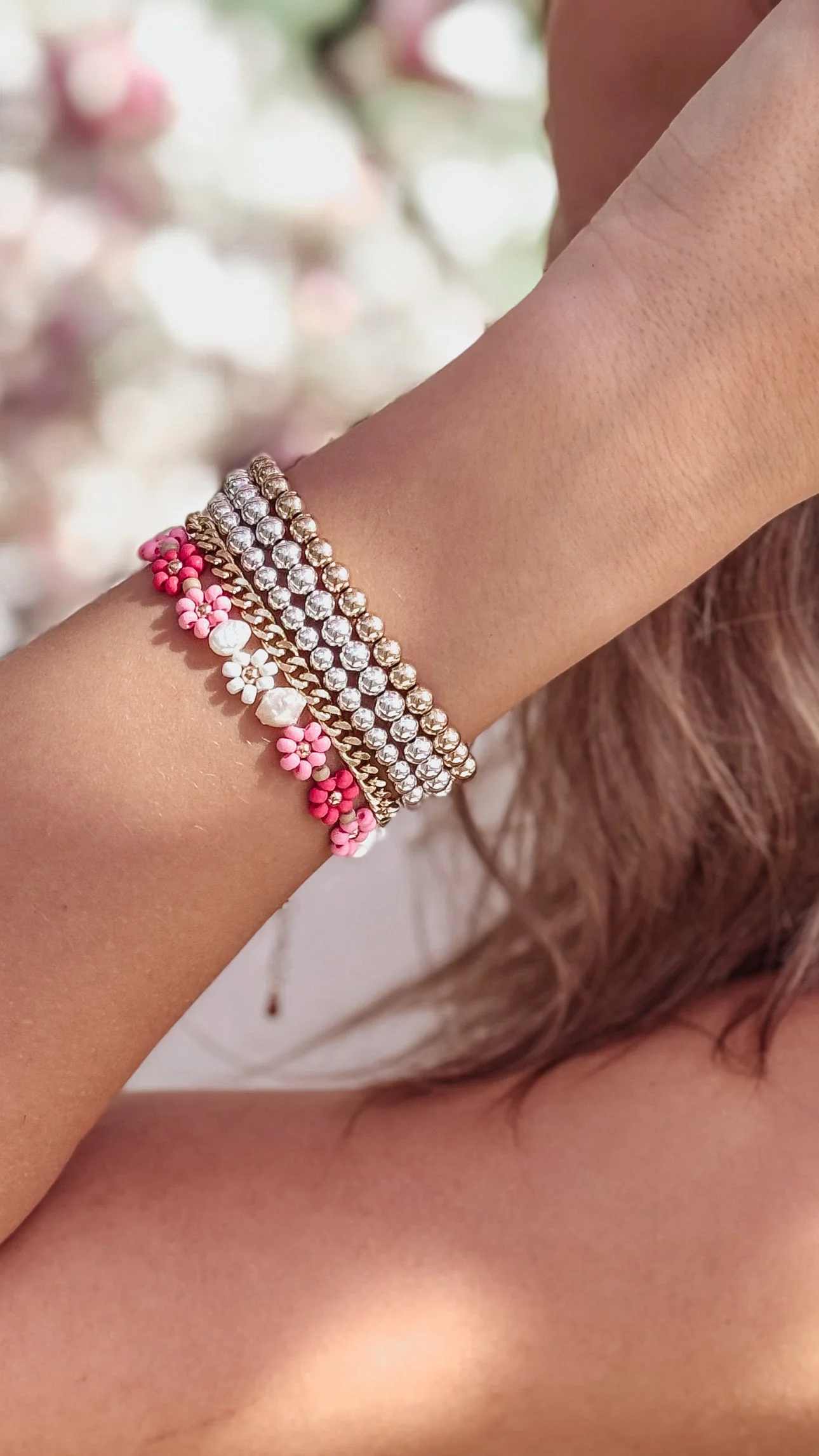 The Daisy Bracelet & Anklet in Frosé - Image 3