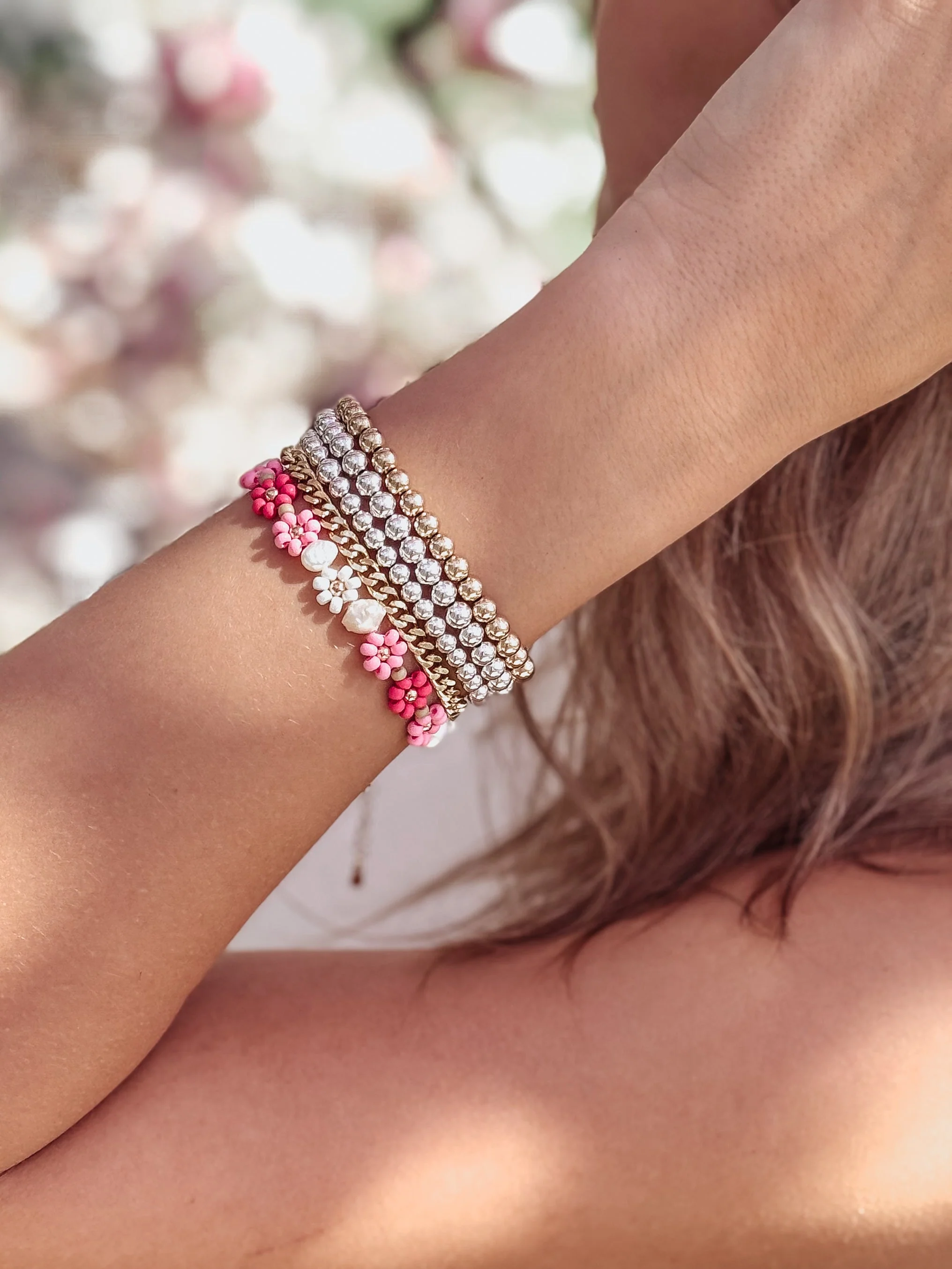 The Daisy Bracelet & Anklet in Frosé - Image 4