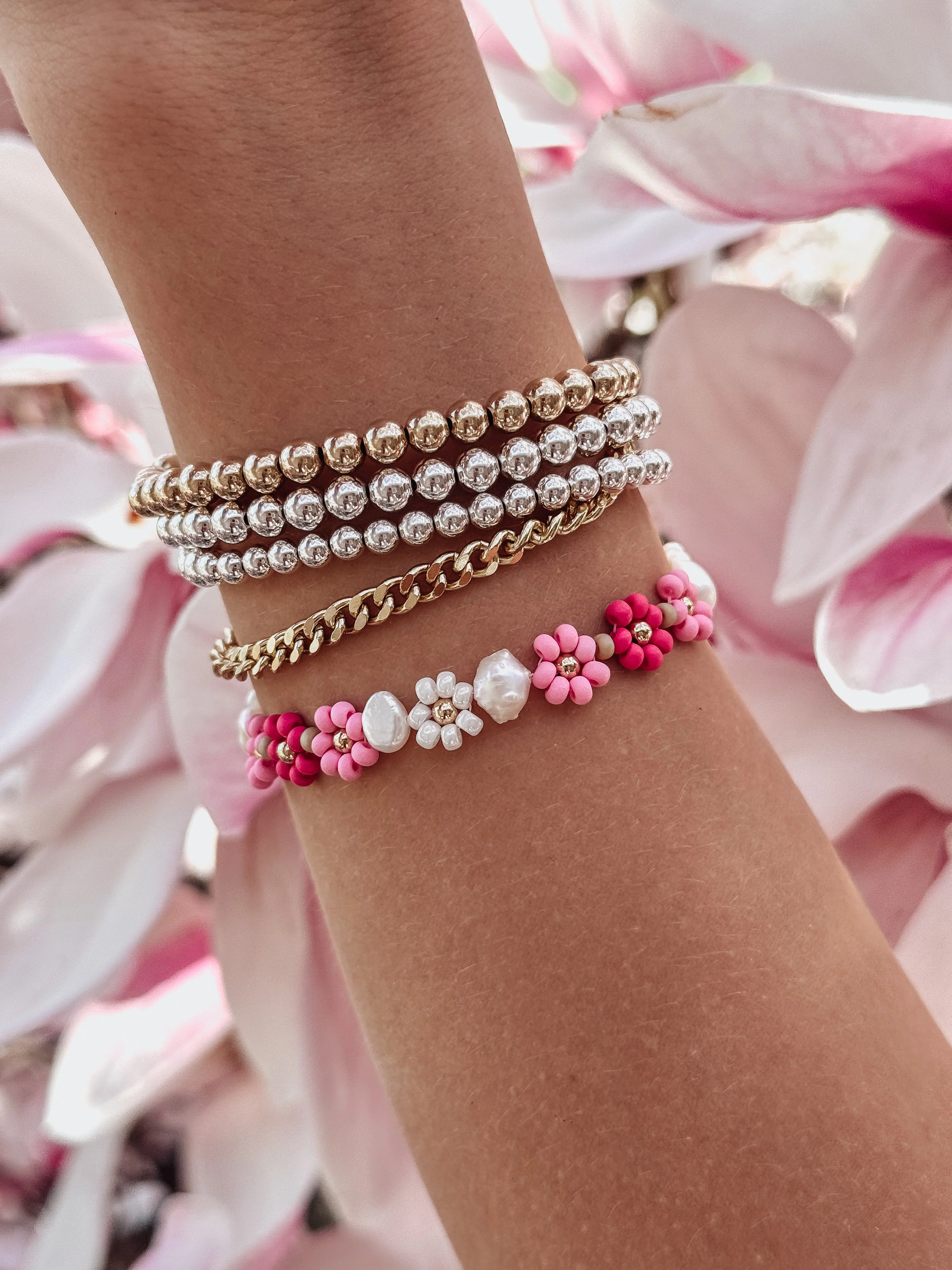 The Daisy Bracelet & Anklet in Frosé - Image 5