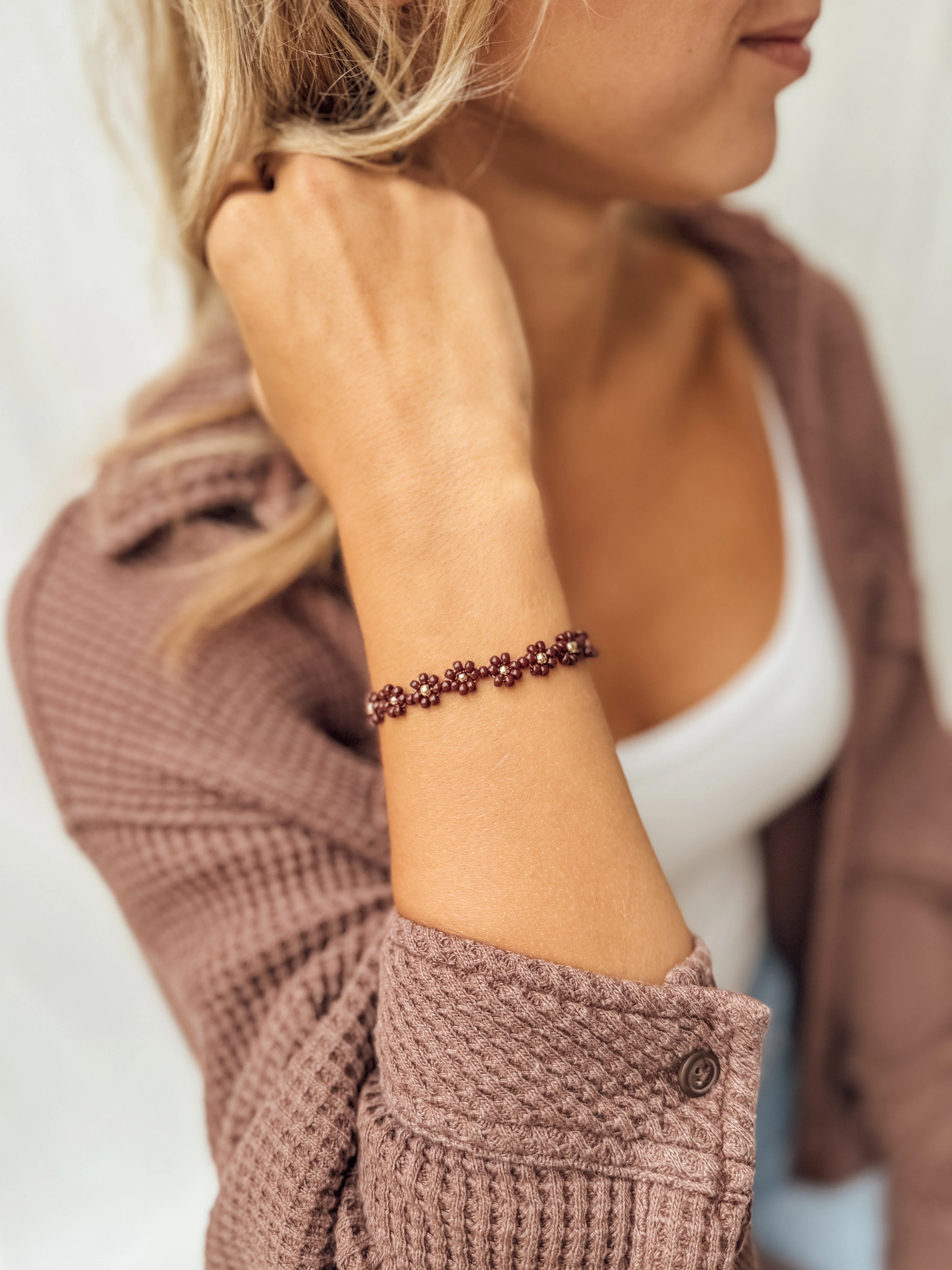 The Merlot Daisy Bracelet & Anklet - Image 2