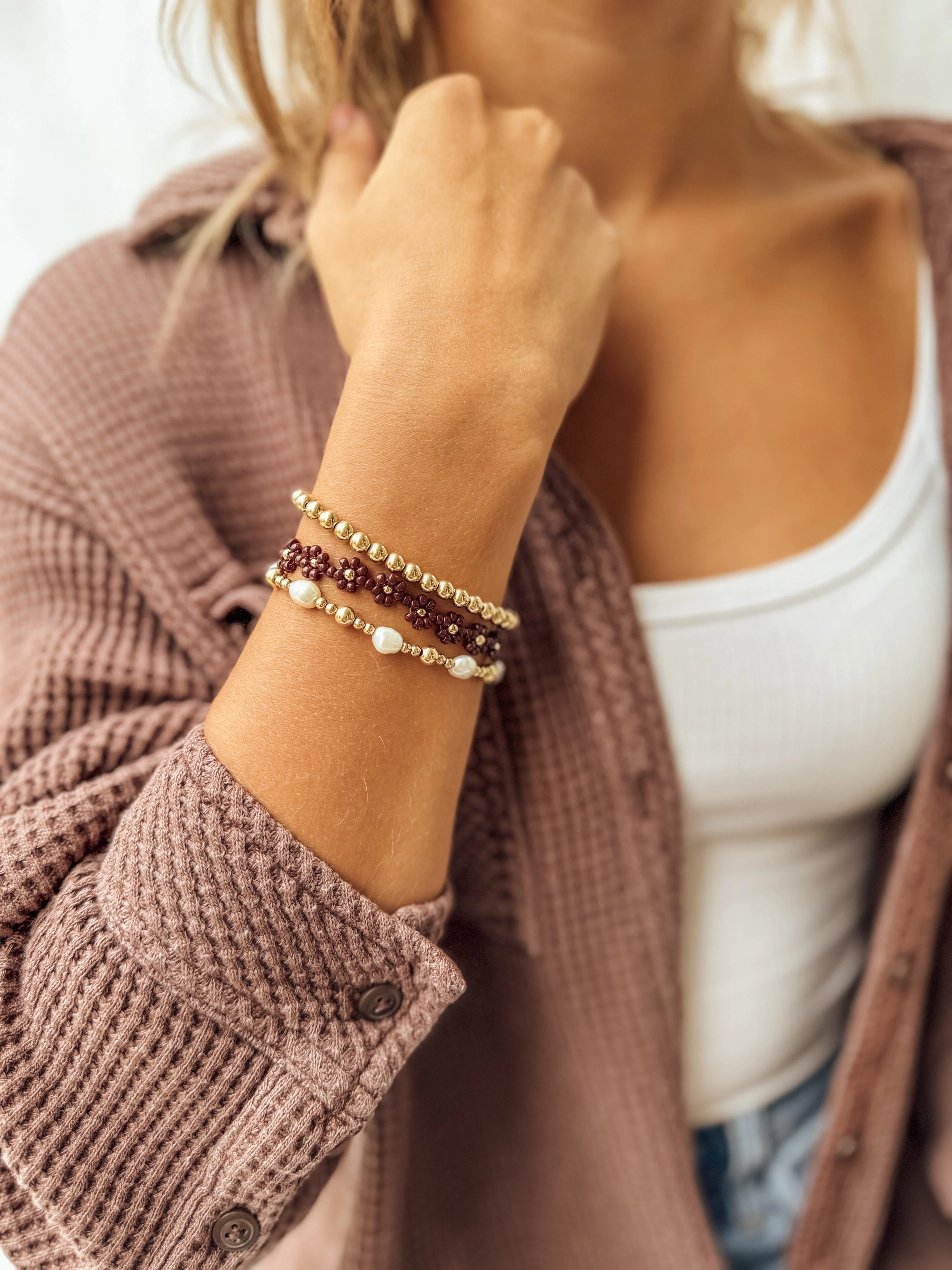 The Merlot Daisy Bracelet & Anklet - Image 3