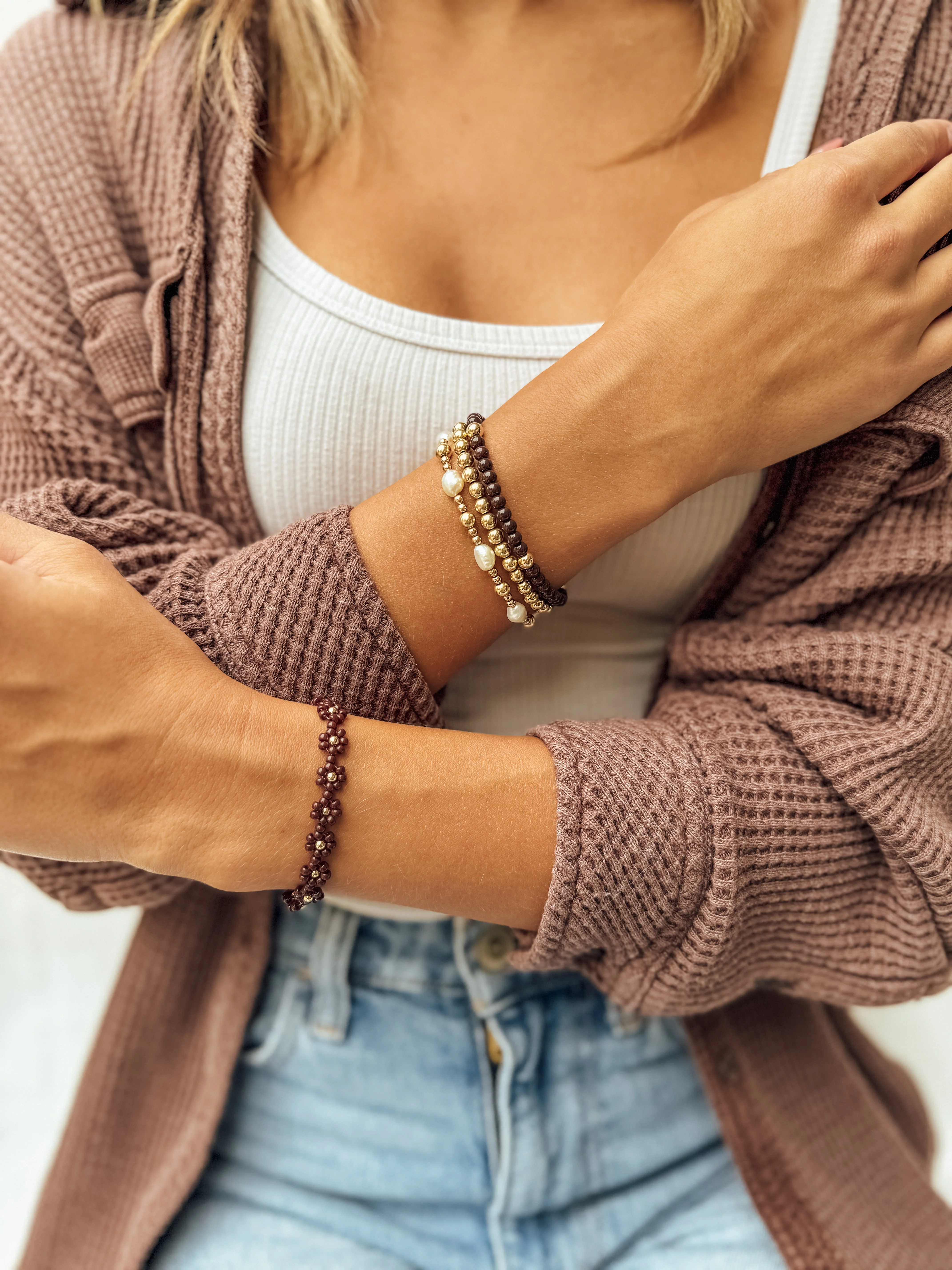 The Merlot Daisy Bracelet & Anklet - Image 4