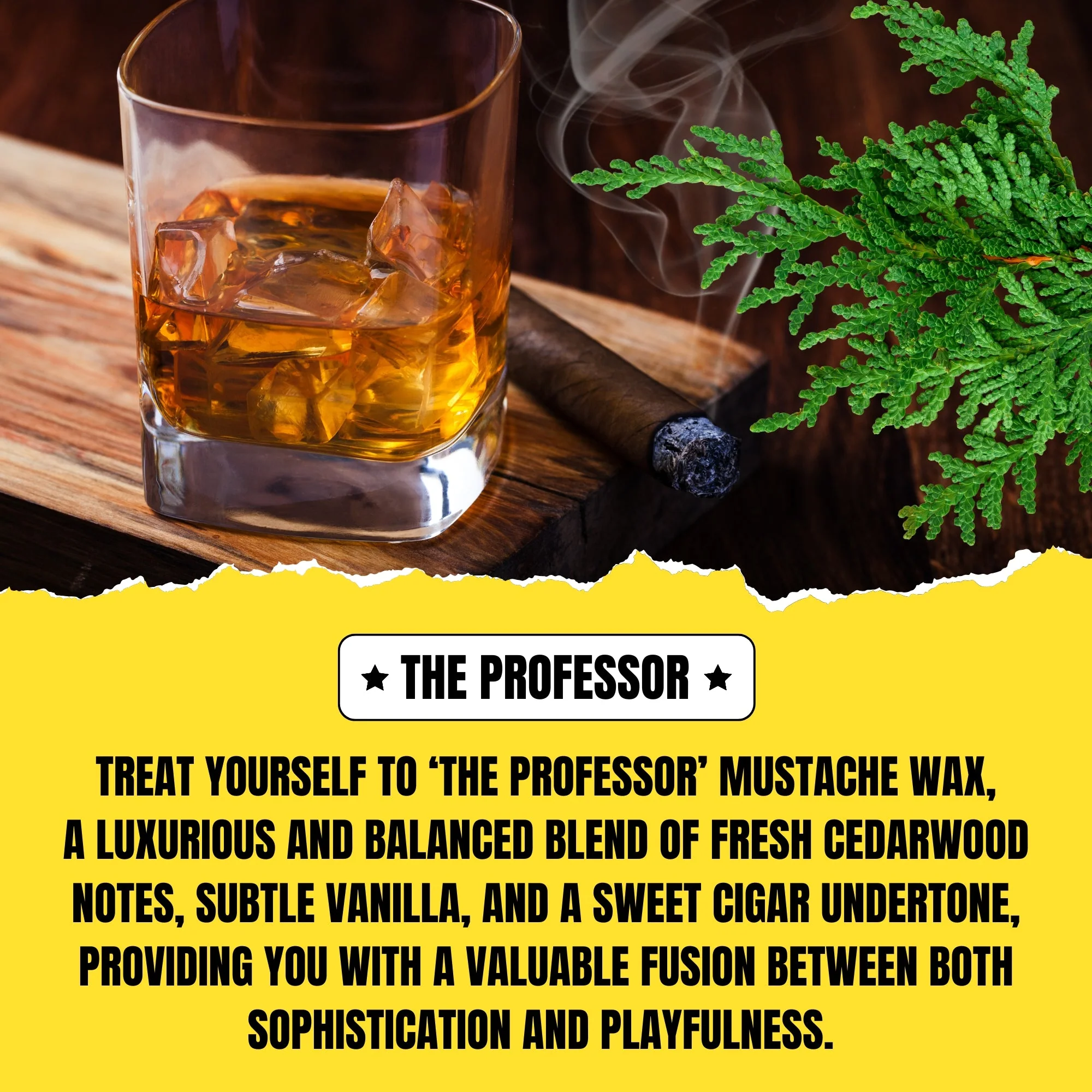 The Professor Mustache Wax (28g) – Crisp Cedarwood, Smooth Vanilla & Sweet Cigar | Strong Hold Moustache Grooming Wax | Dr. Chris Schneider Collaboration - Image 2