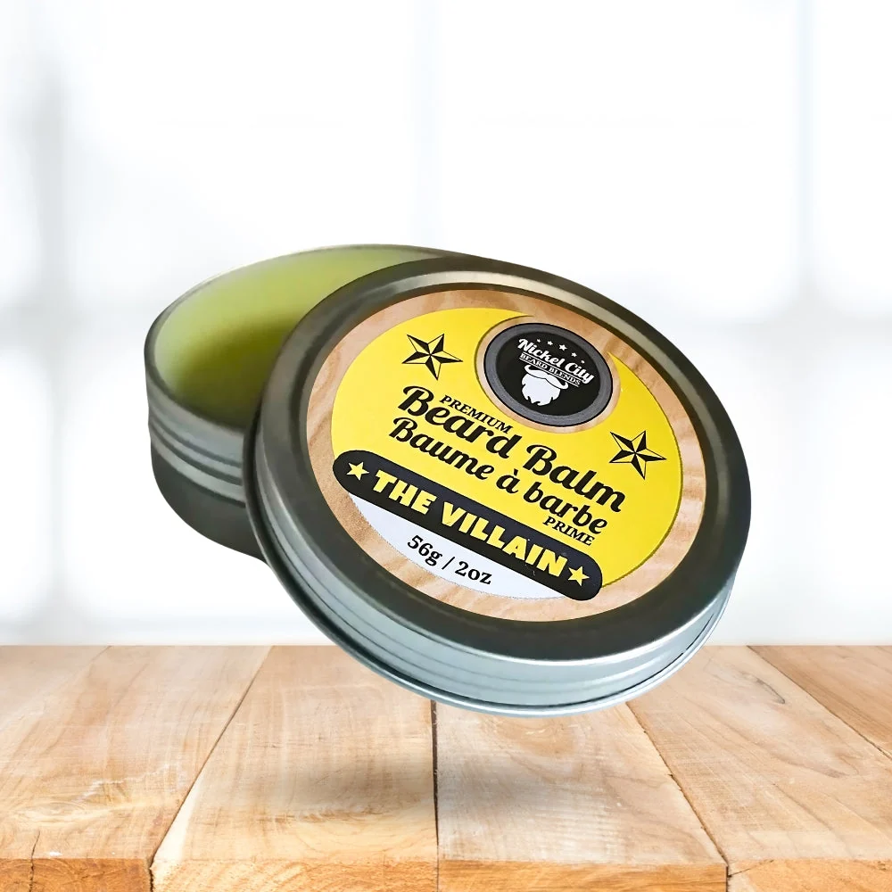 The Villain Beard Balm (56g) – Spiced Tobacco, Fresh Leather, Cognac & Bourbon with Creamy Vanilla | Strong Hold & Conditioning Balm