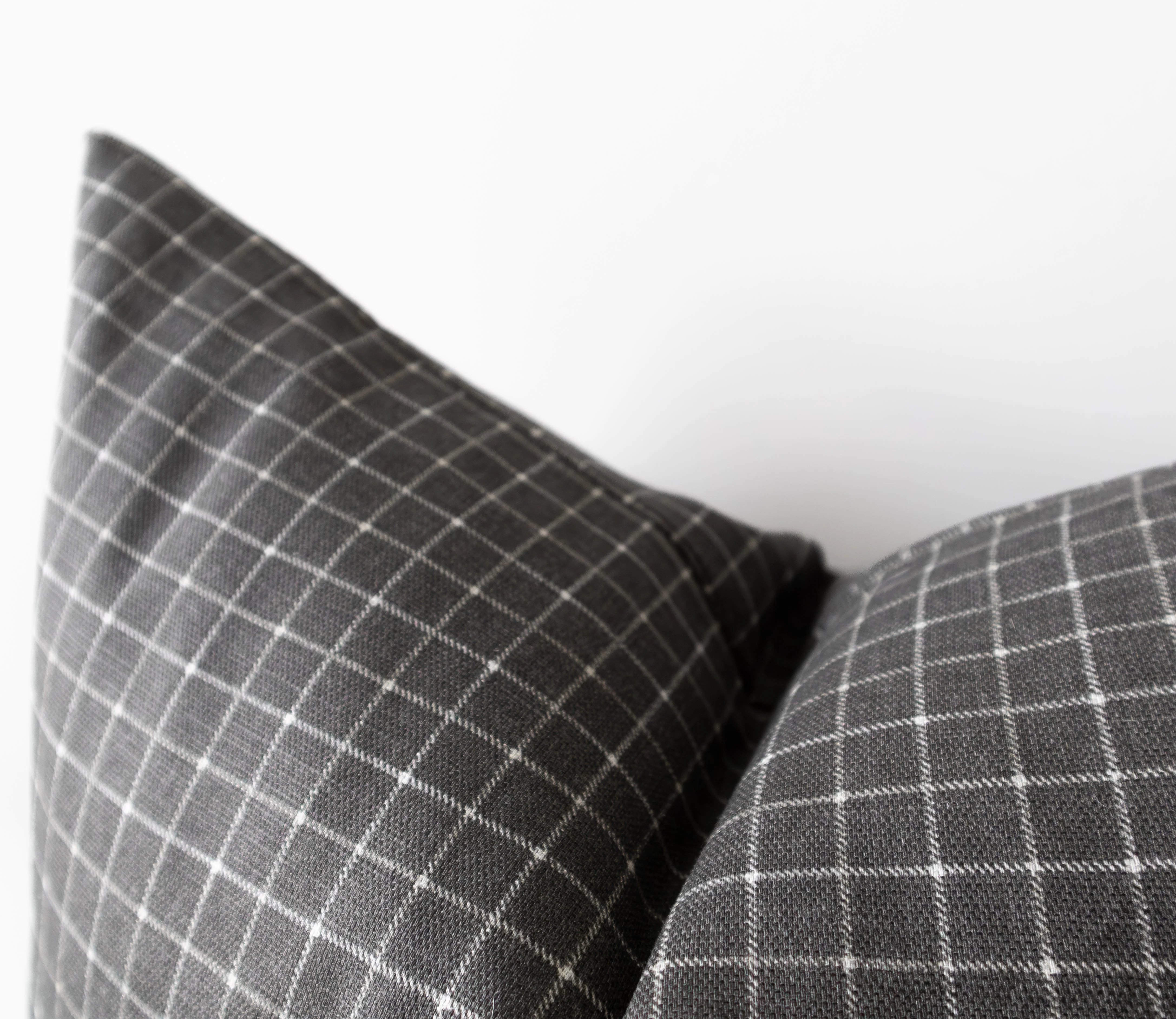 Theron | Grey Gridlock Pillow Cover - Image 2
