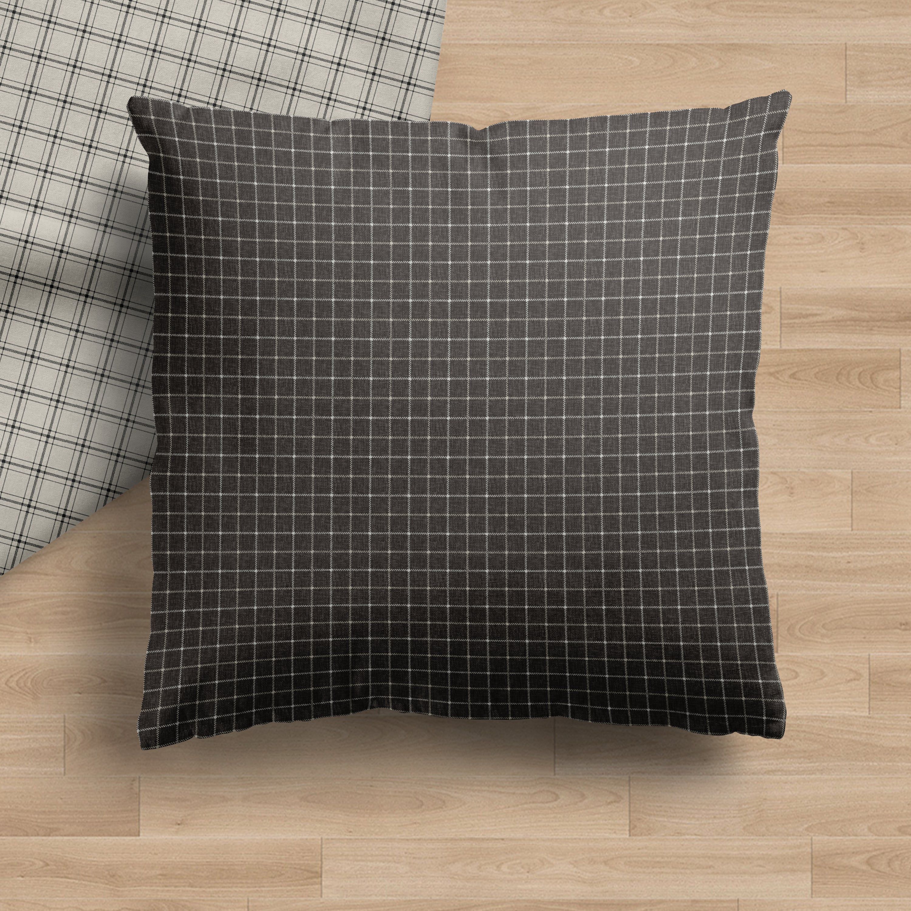 Theron | Grey Gridlock Pillow Cover - Image 4