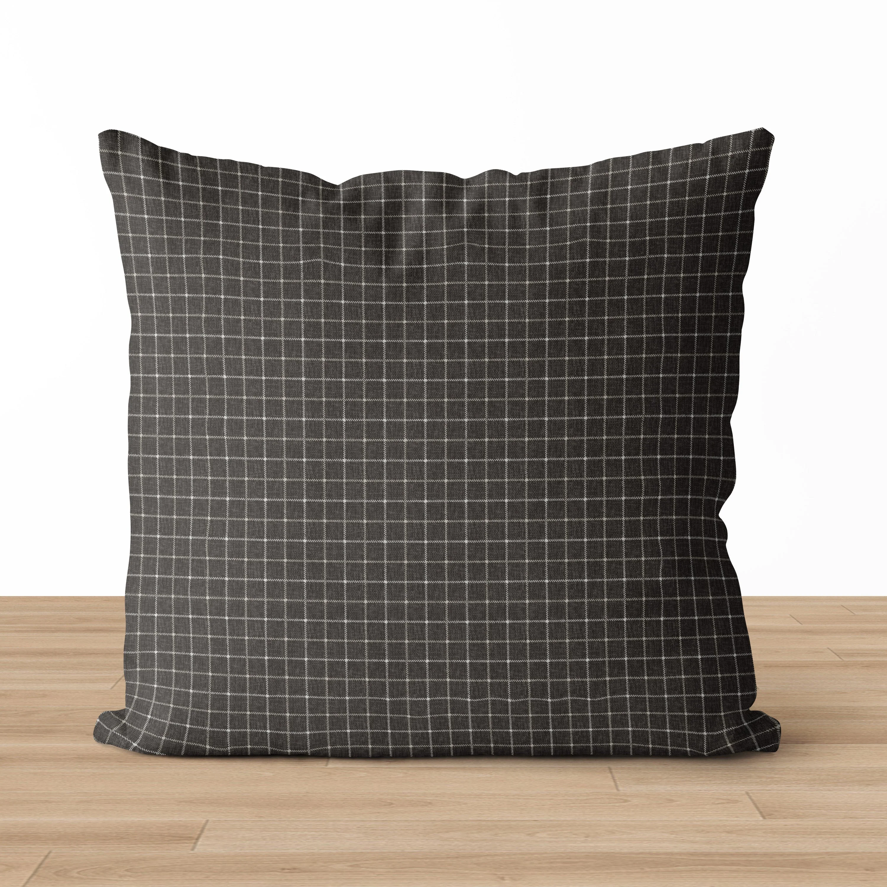 Theron | Grey Gridlock Pillow Cover - Image 5