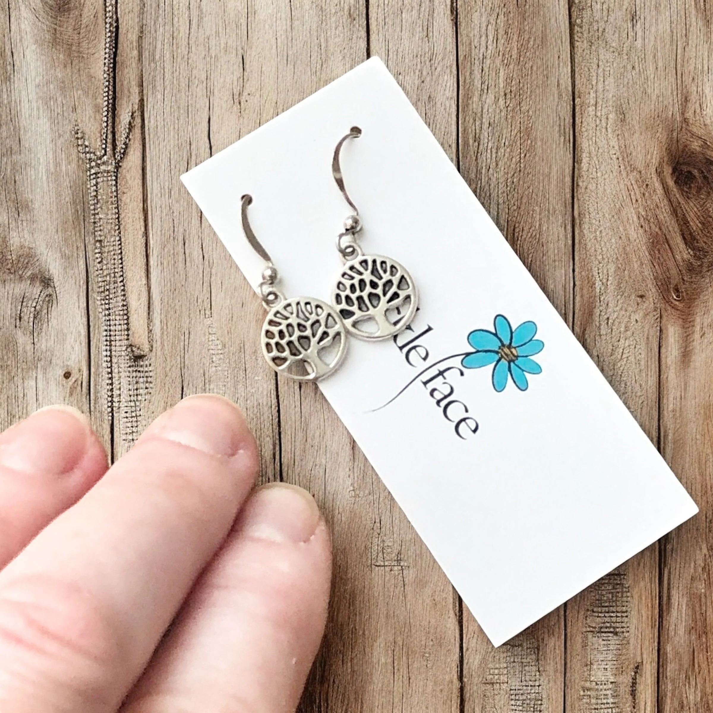 Tiny Tree Earrings – Nature-Inspired Dangle, Hypoallergenic - Image 3