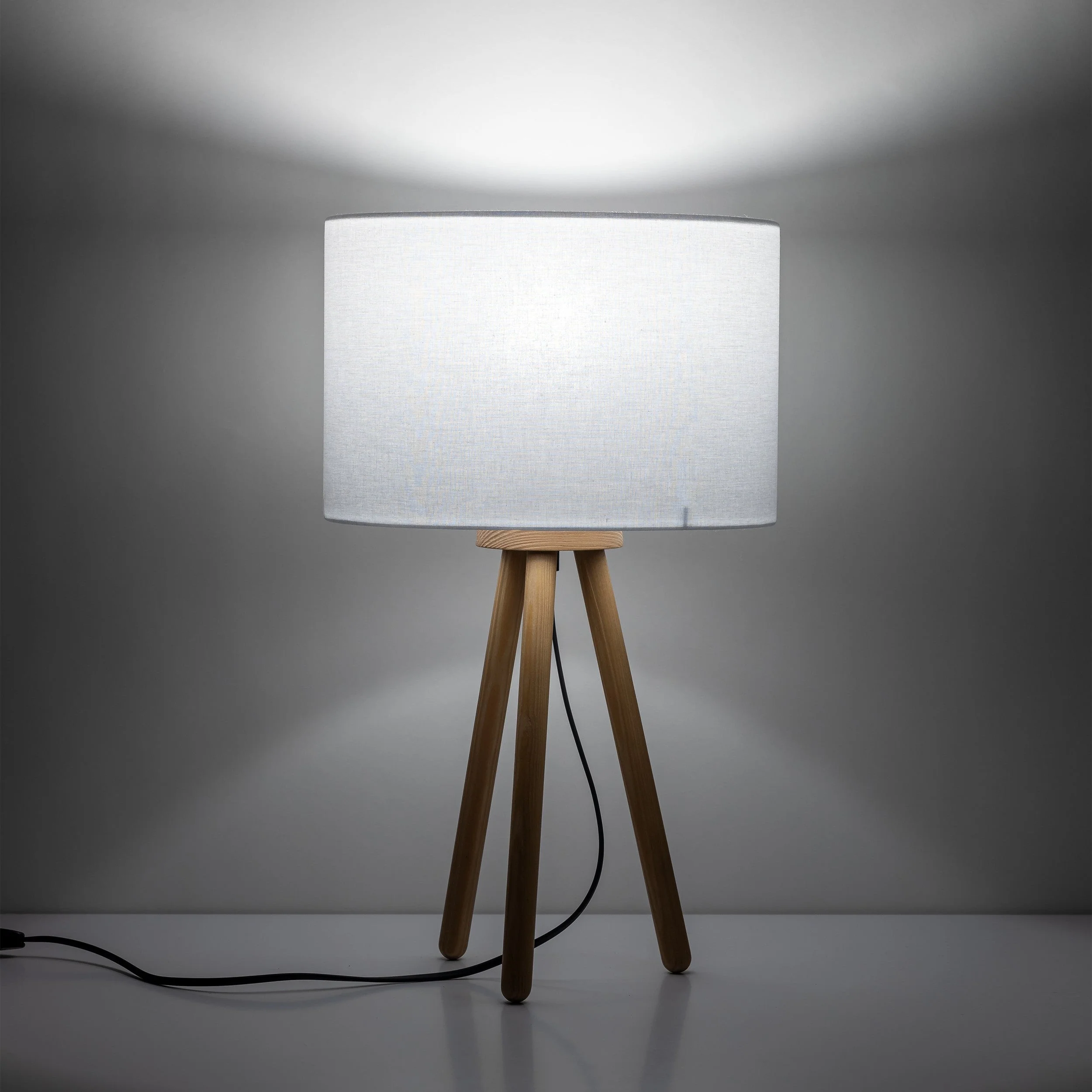TOKYO Wood Tripod Table Lamp for Bedroom & Nightstand - Image 2