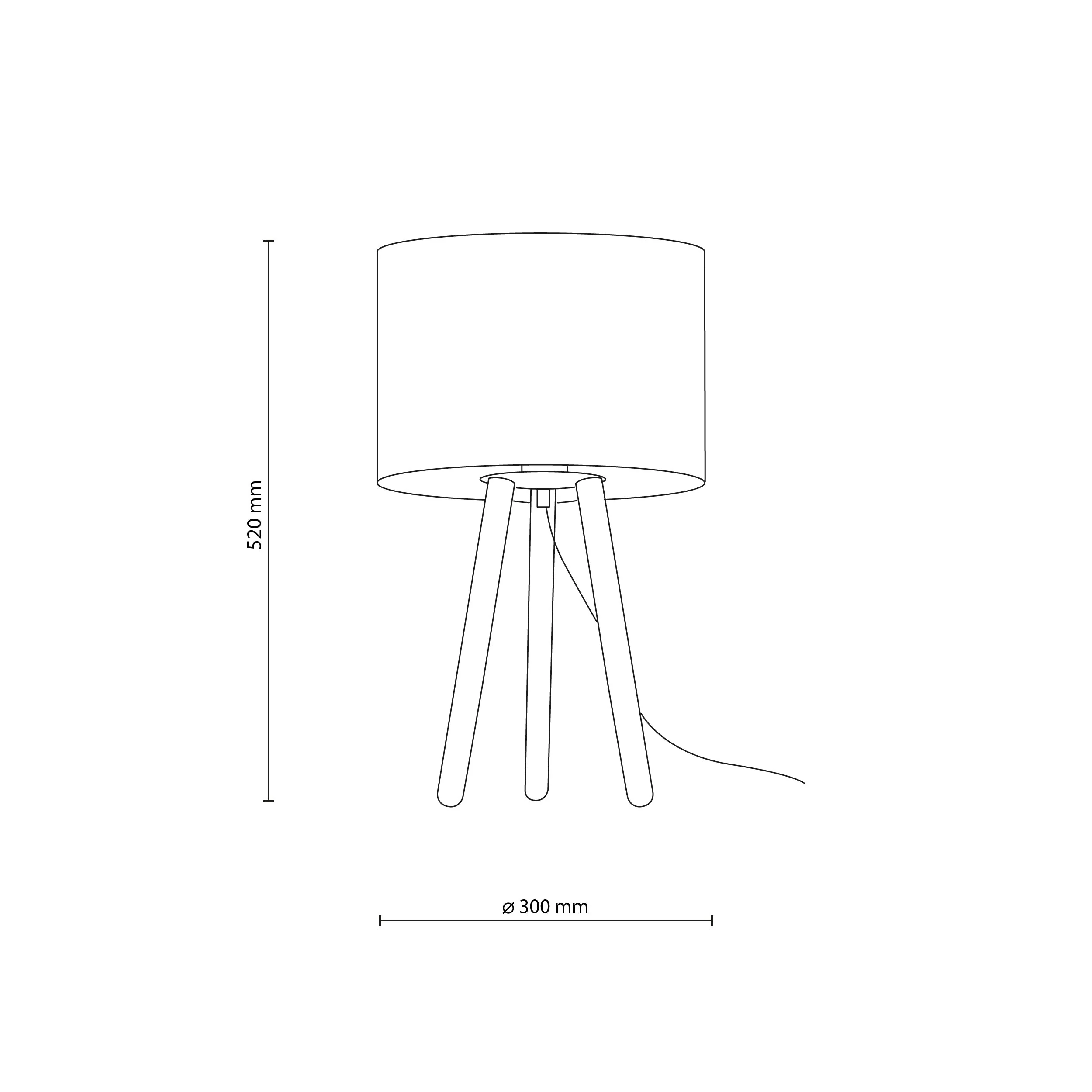 TOKYO Wood Tripod Table Lamp for Bedroom & Nightstand - Image 8