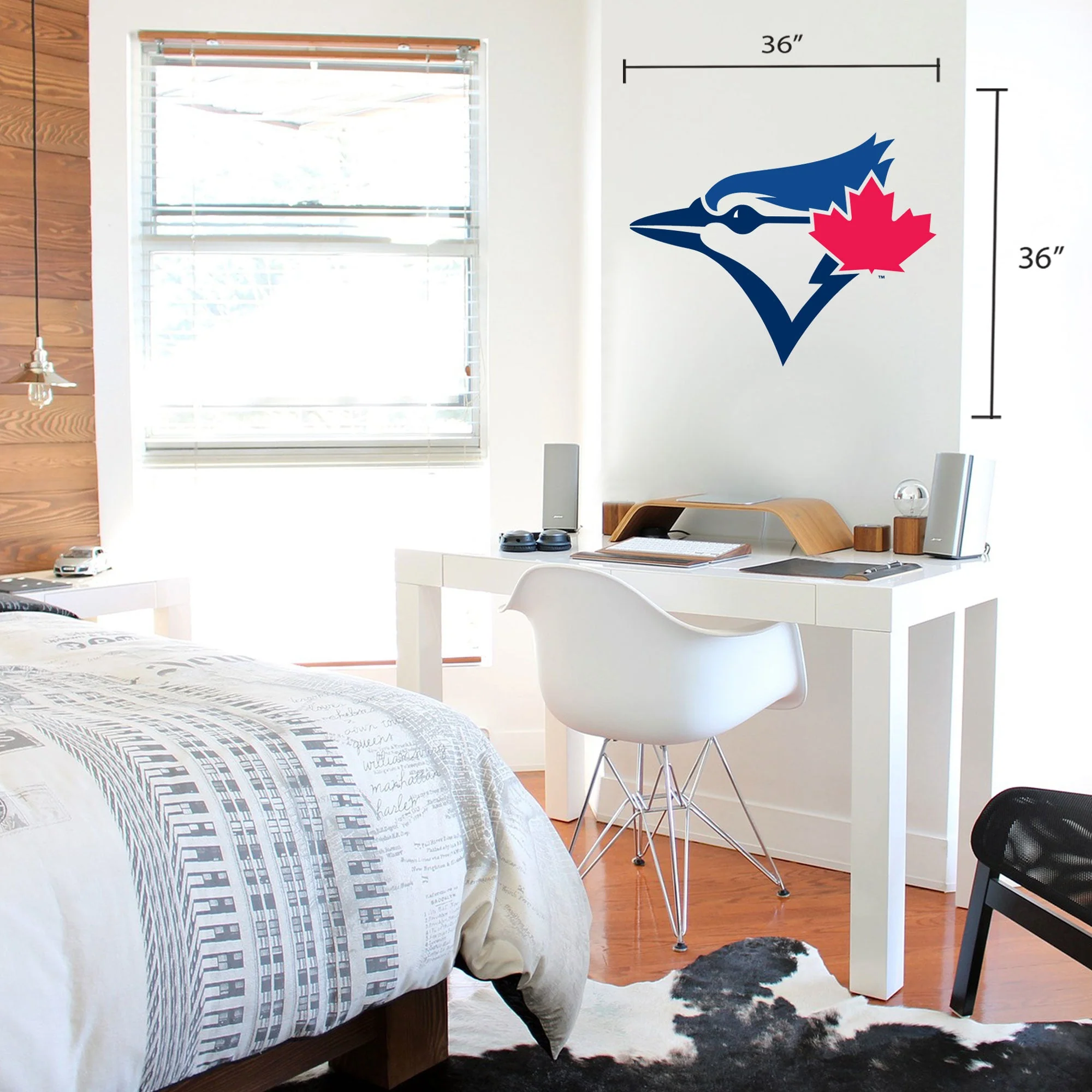 Toronto Blue Jays 36x36 Team Logo Repositional Wall Decal - Image 2