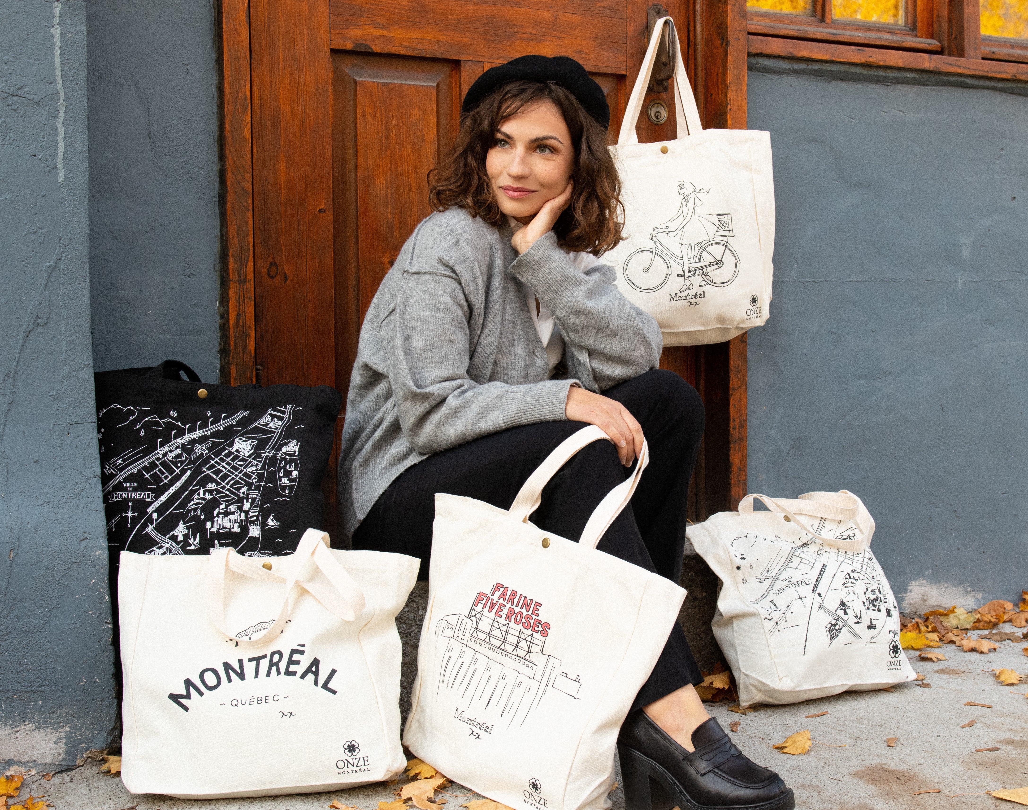 Tote Bag Montreal Quebec Illustration Canvas - Image 9