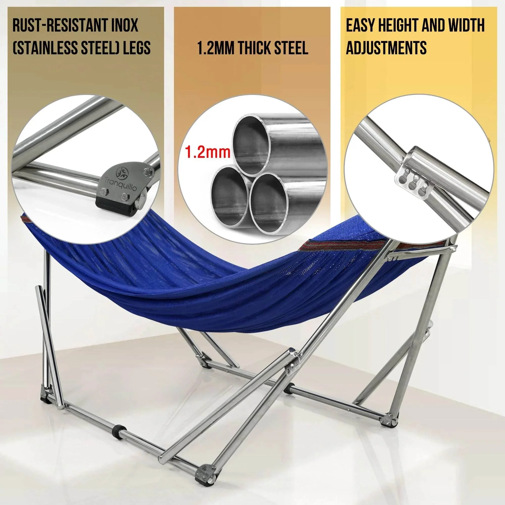 Tranquillo Original Stainless Steel Hammock Stand - Image 3