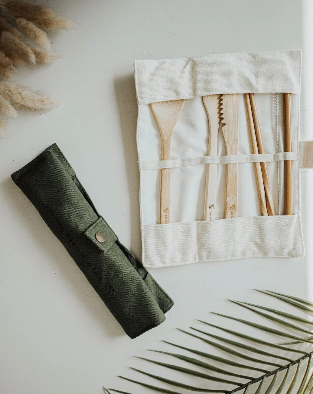 Travel Bamboo Utensil Set With Pouch - Image 2