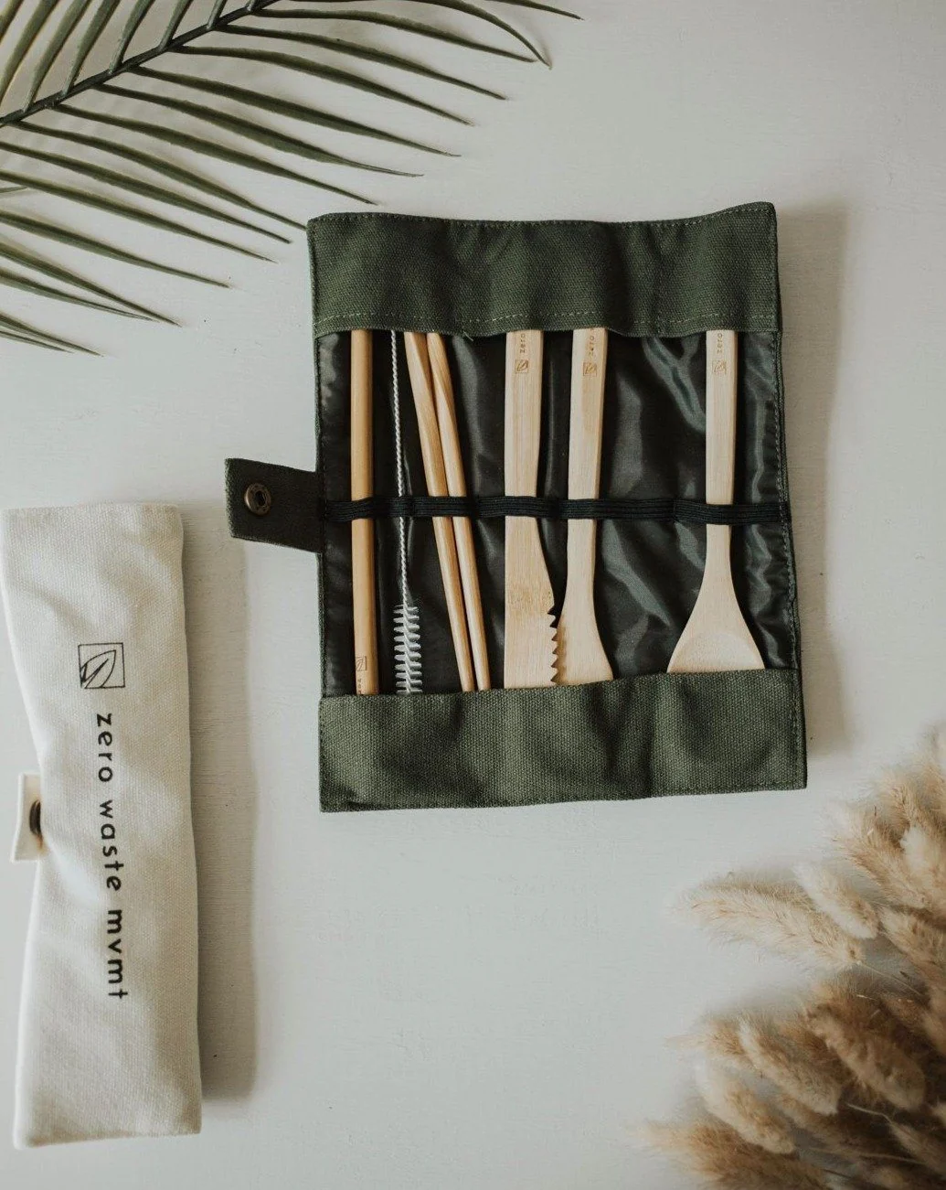 Travel Bamboo Utensil Set With Pouch - Image 3