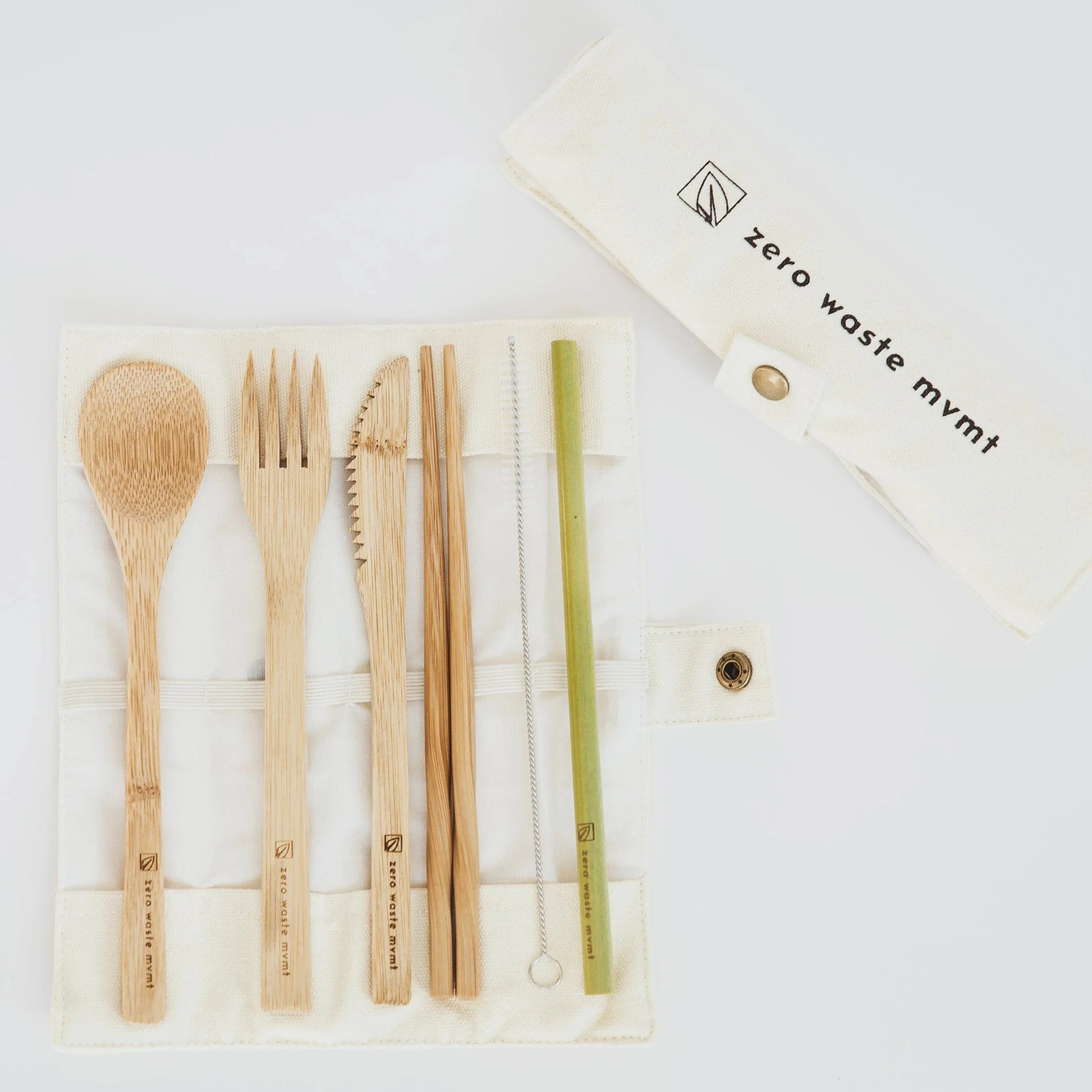 Travel Bamboo Utensil Set With Pouch - Image 7