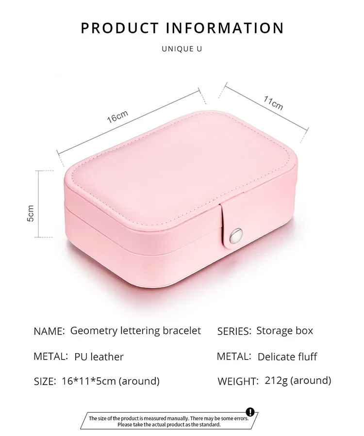 Treasure Keeper: Pink Pu Leather Jewelry Box For Rings, Necklaces & More - Image 3