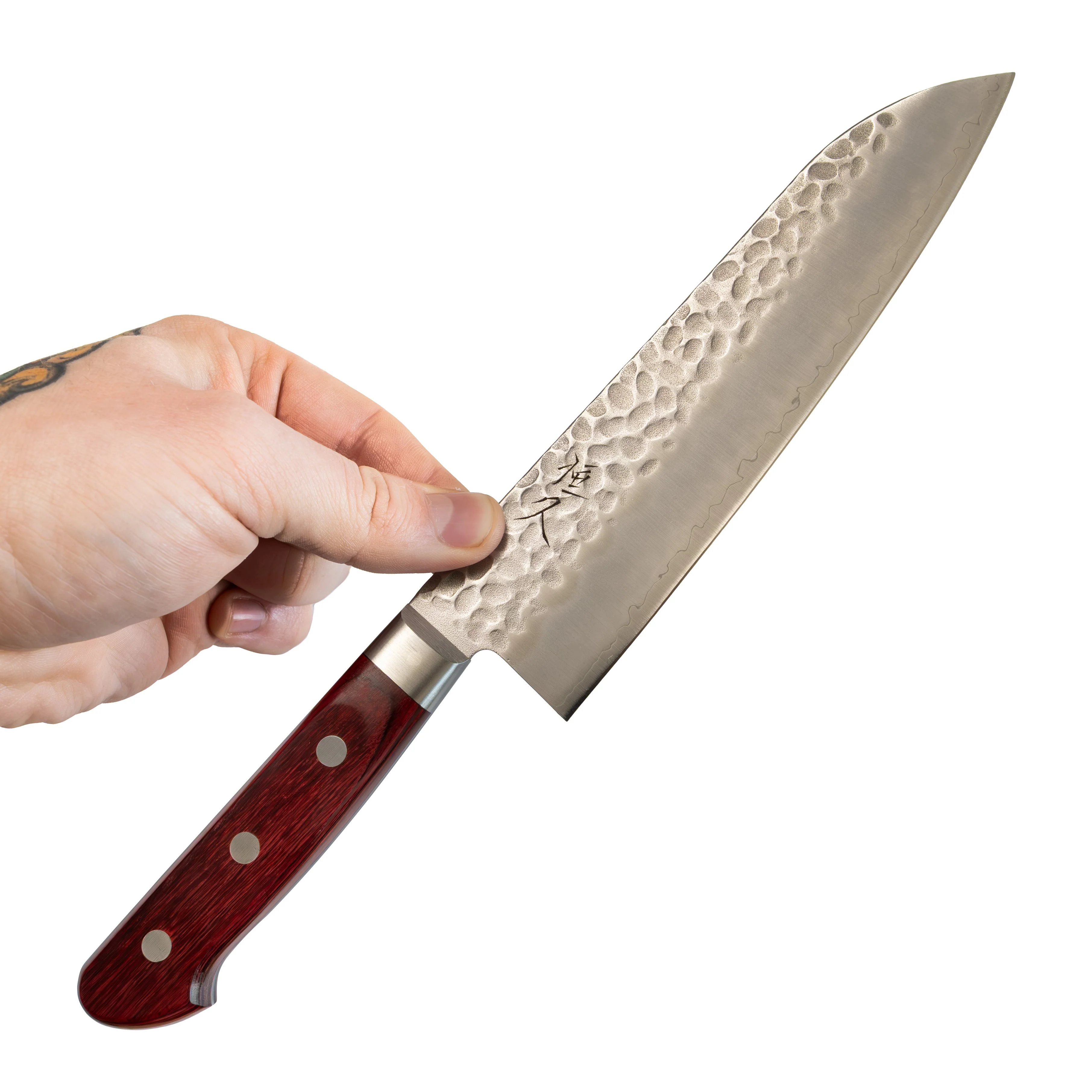 Tsunehisa Tsuchime Santoku 180 mm (Red Handle) - Image 4