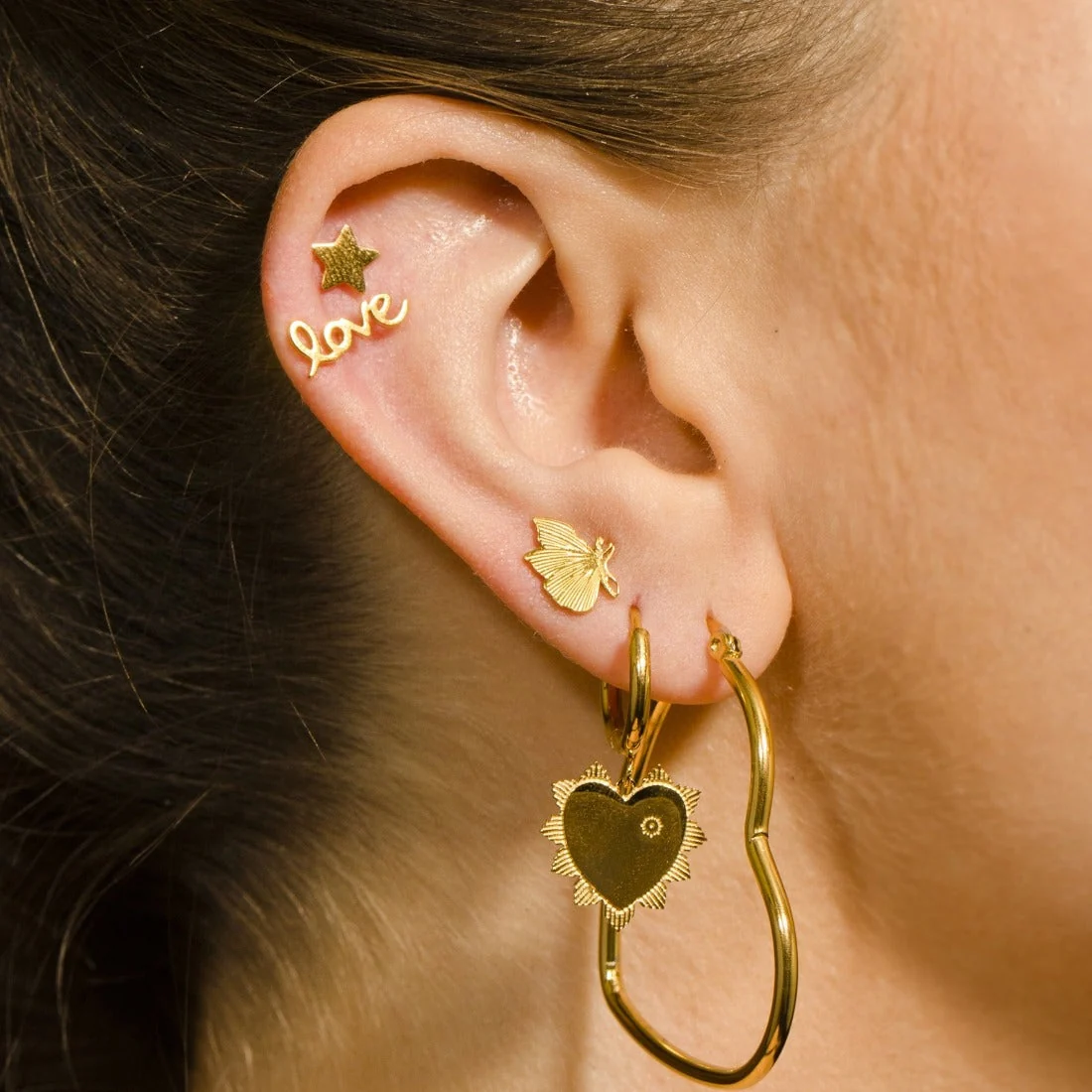 TUMBLE: Heart Shaped Hoop Earrings - Image 2