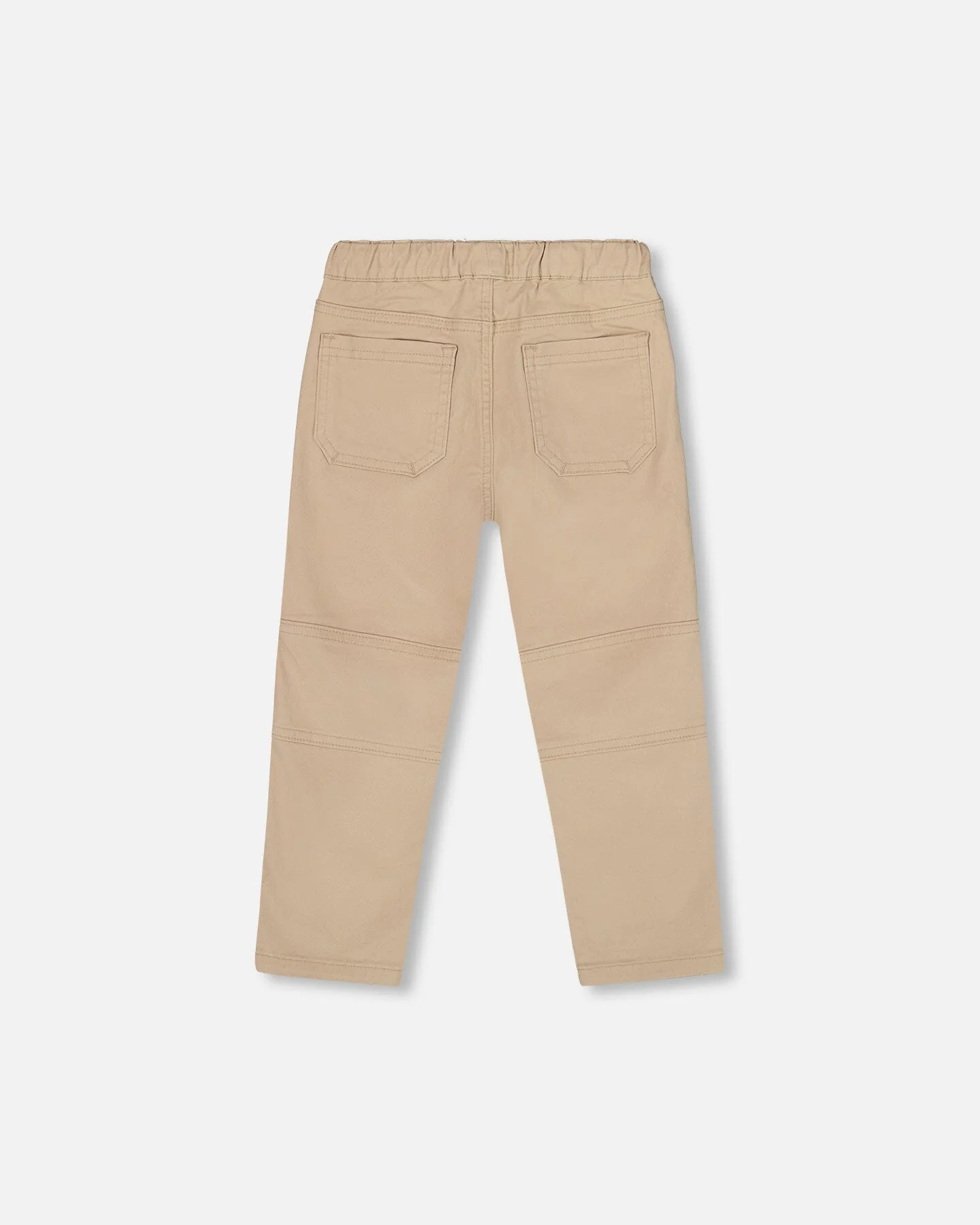 Twill Jogger Pants With Patch Pockets In Beige - Image 3