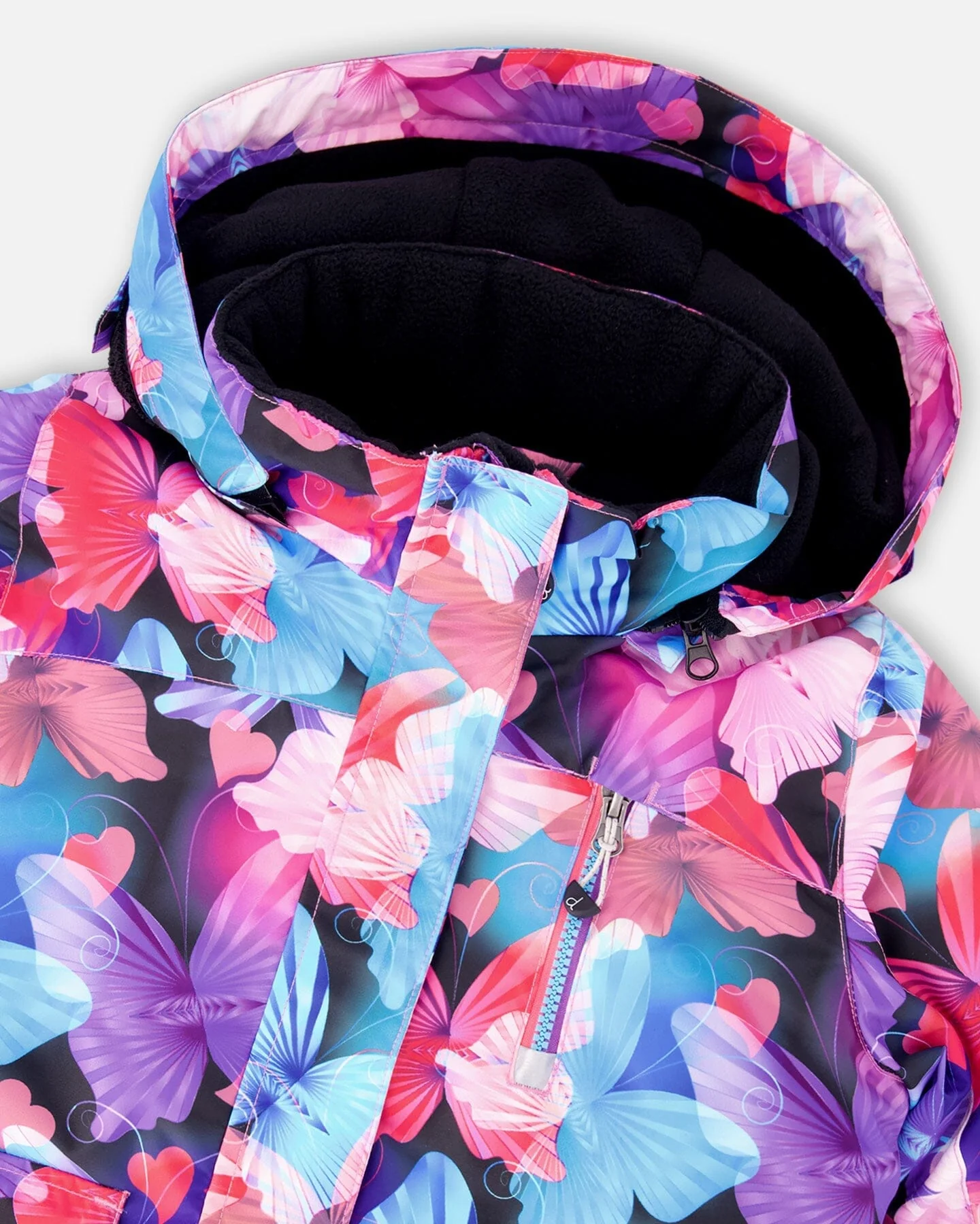 Two-Piece Play Snowsuit Flash Coral With Butterfly Print Jacket - Image 6