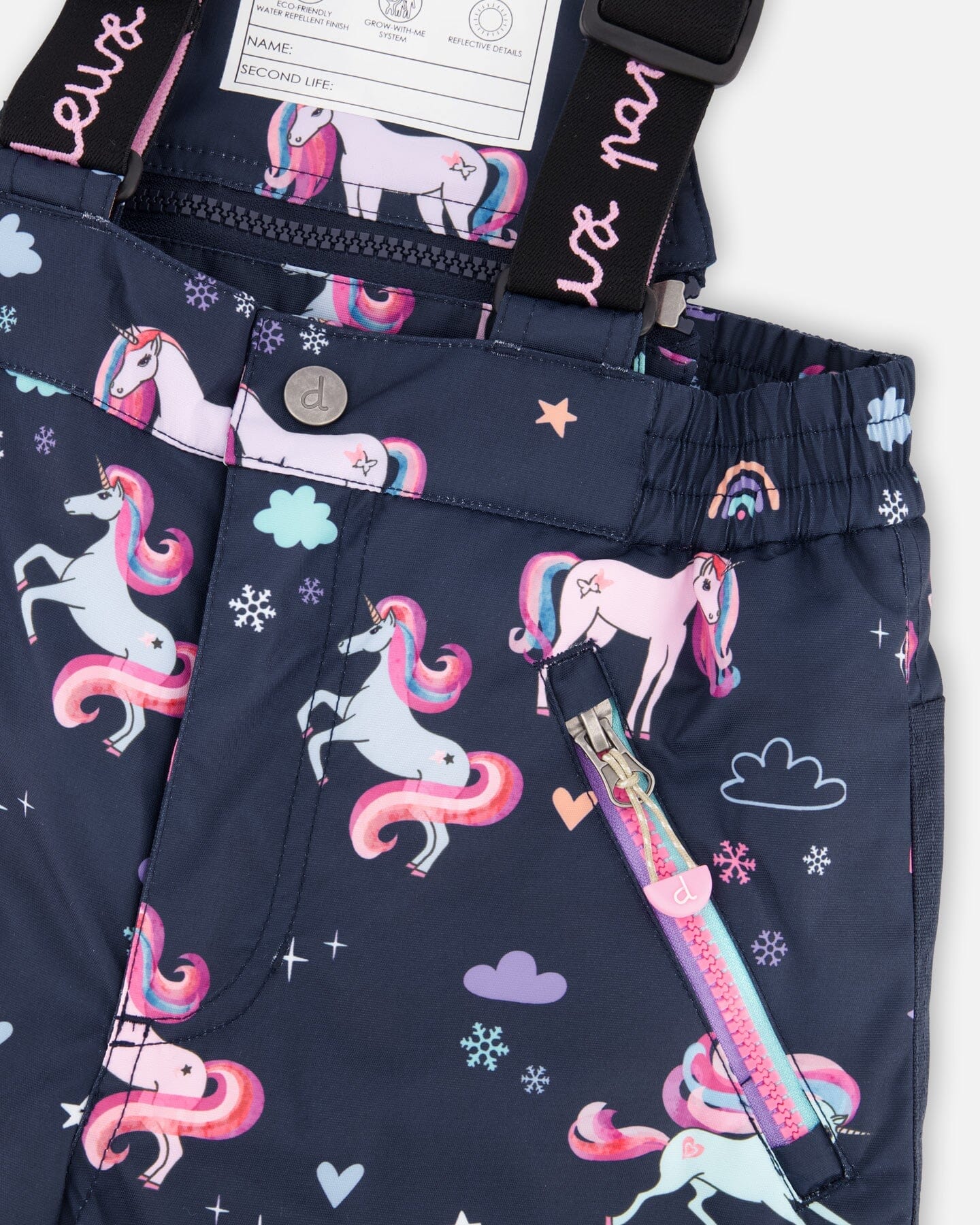 Two-Piece Play Snowsuit Navy Unicorn Print - Image 6