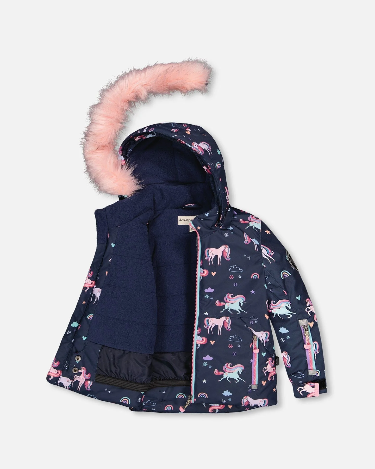 Two-Piece Play Snowsuit Navy Unicorn Print - Image 7