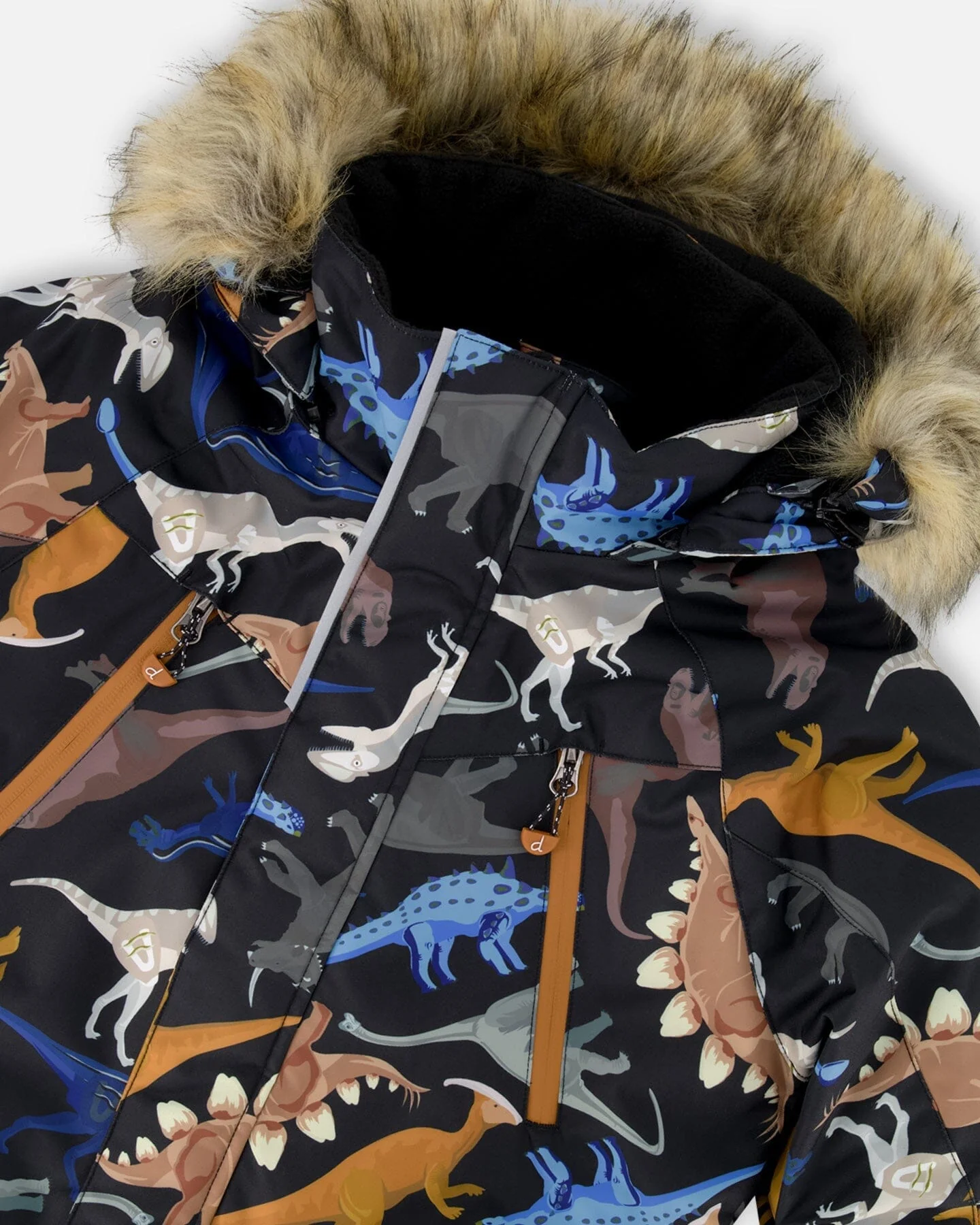 Two-Piece Play Snowsuit With Printed Dinosaurs Jacket Navy Blue - Image 6